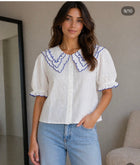 Elouisa White Peter-Pan Top