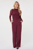 Zoya Merlot Wide Leg Trousers