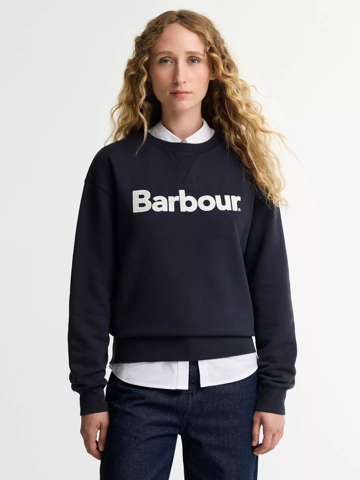 Barbour Dark Navy Hartland Logo Sweatshirt
