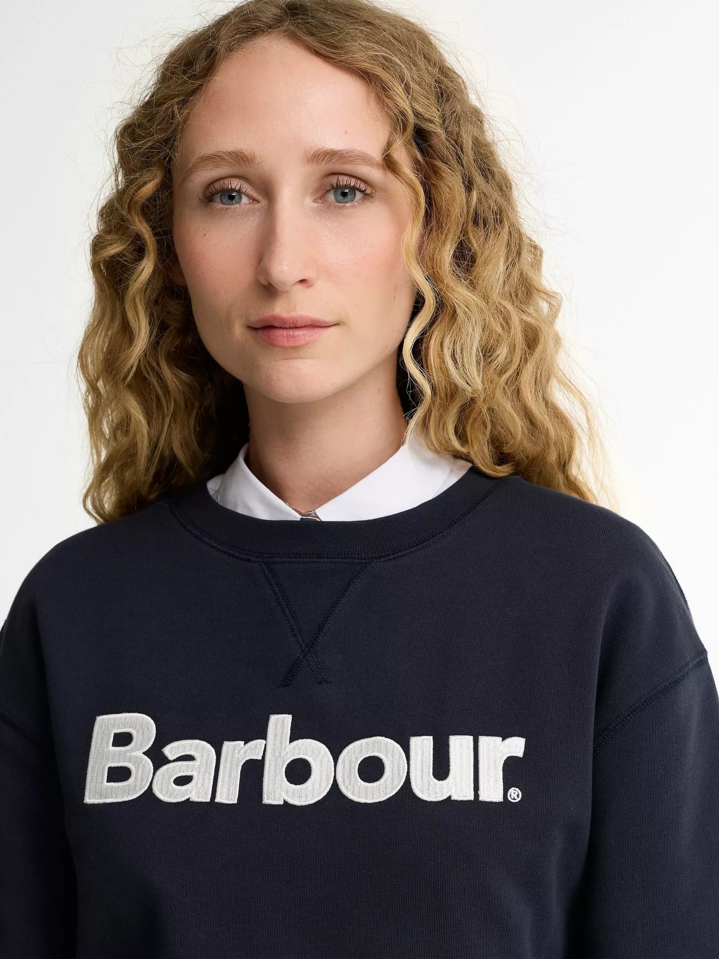 Barbour Dark Navy Hartland Logo Sweatshirt