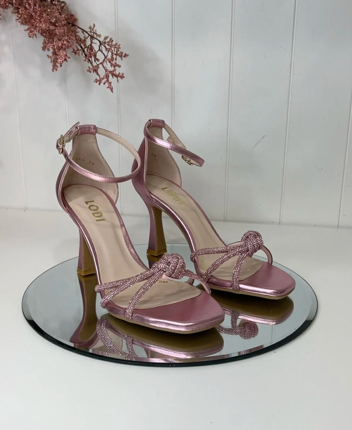 Lodi Metallic Pink Knot Sandal