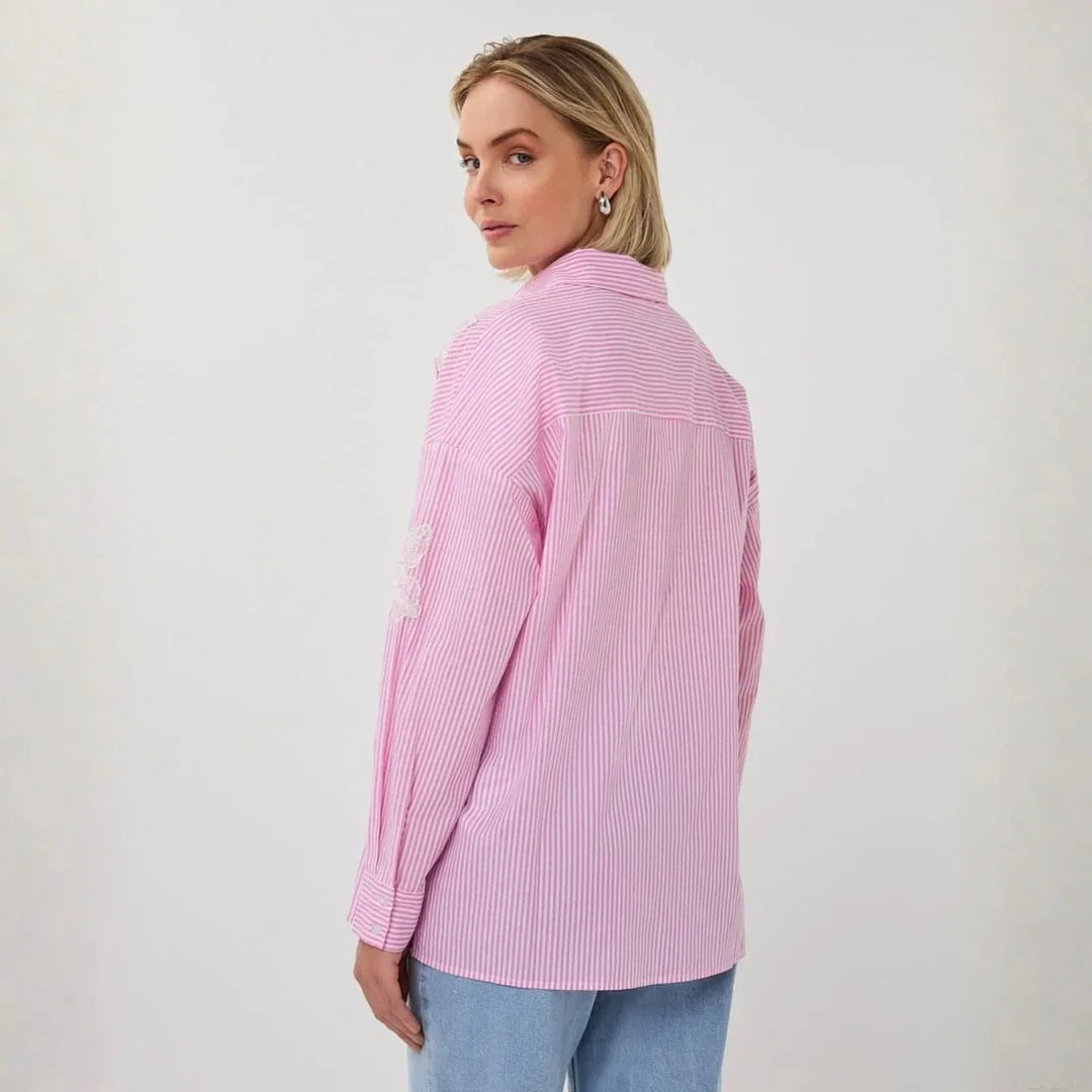 Candy Pink/White Stripe Shirt