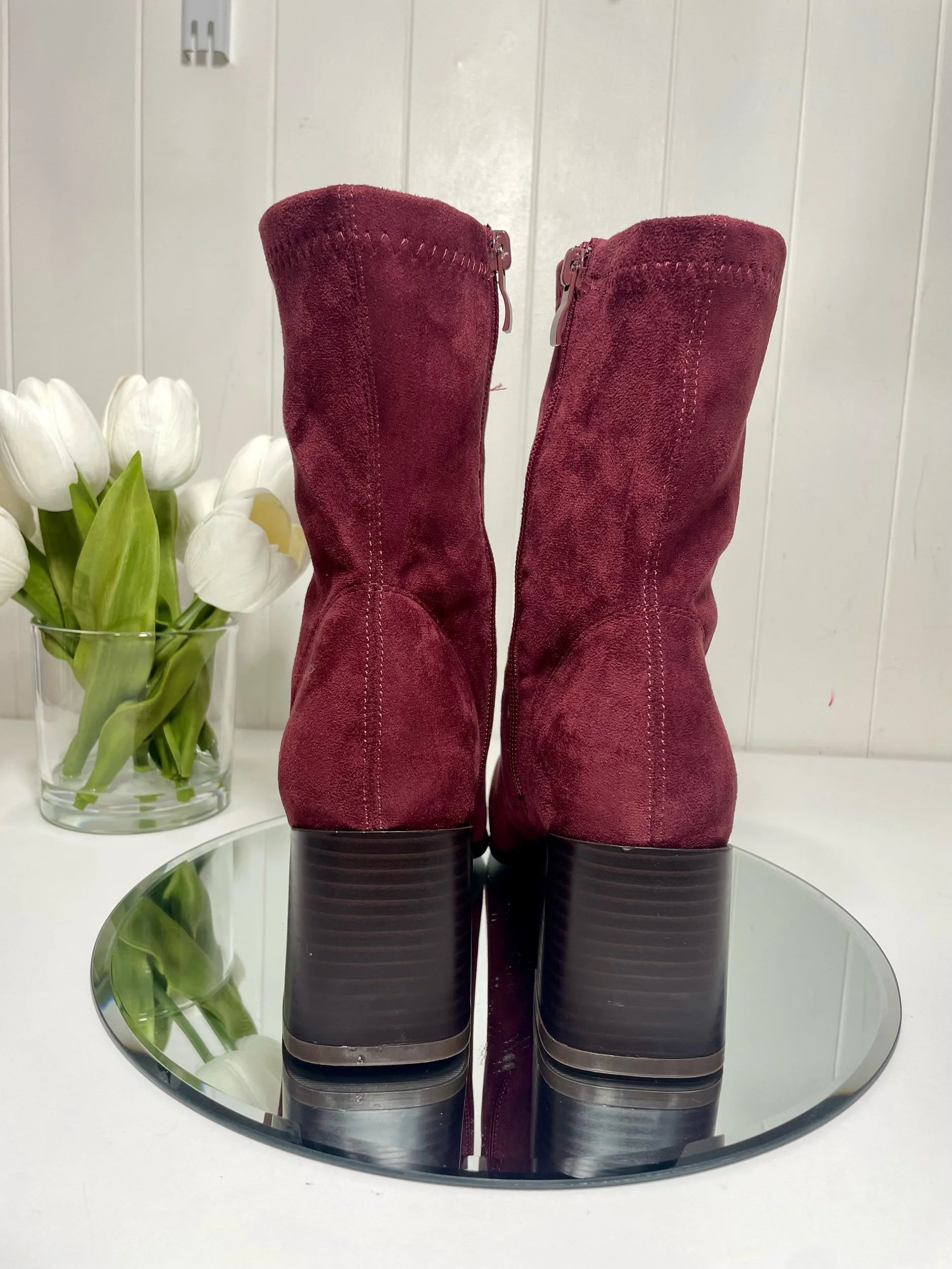 Ava Burgundy Suede Boot