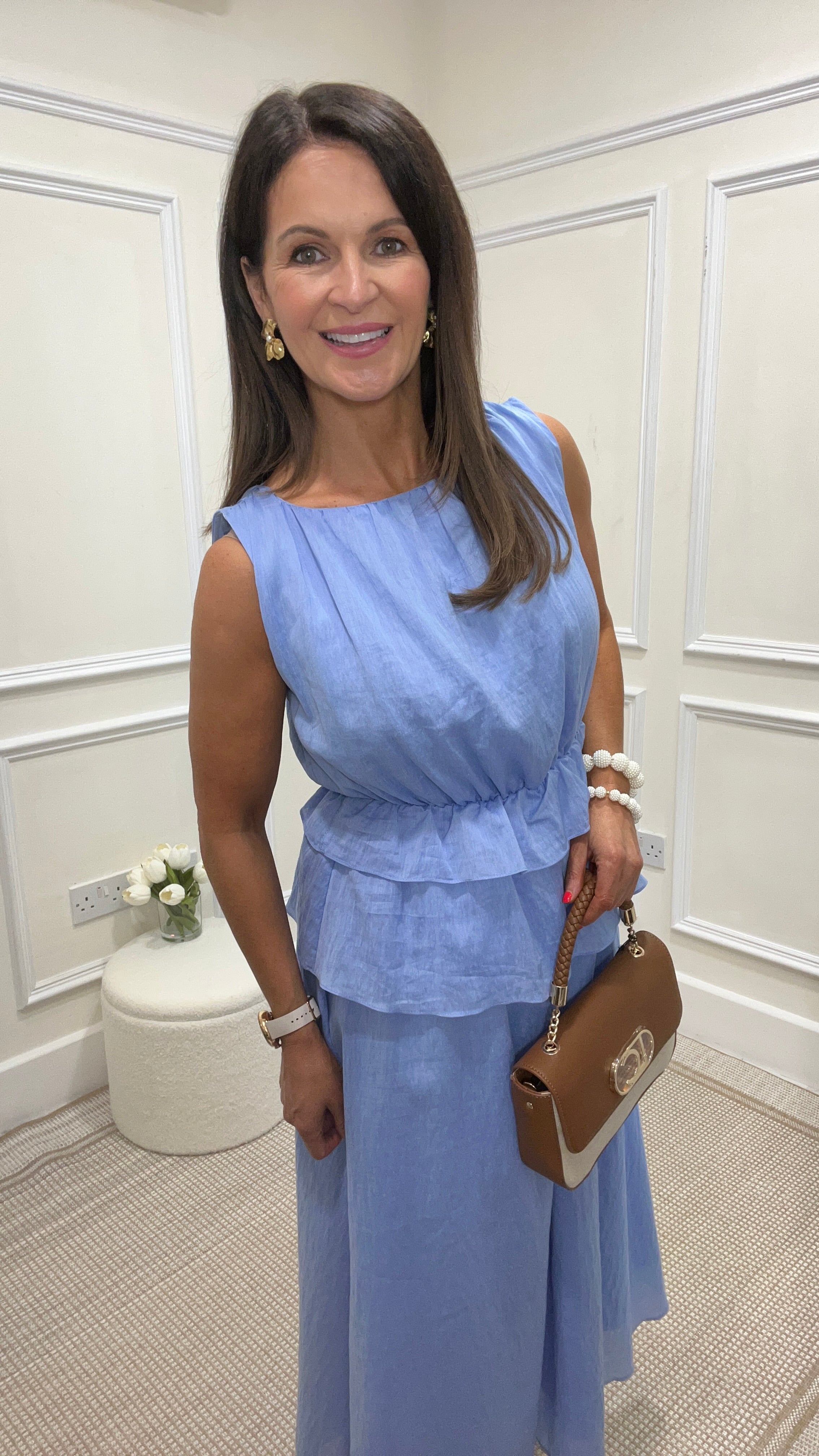 Amy Blue Linen Dress