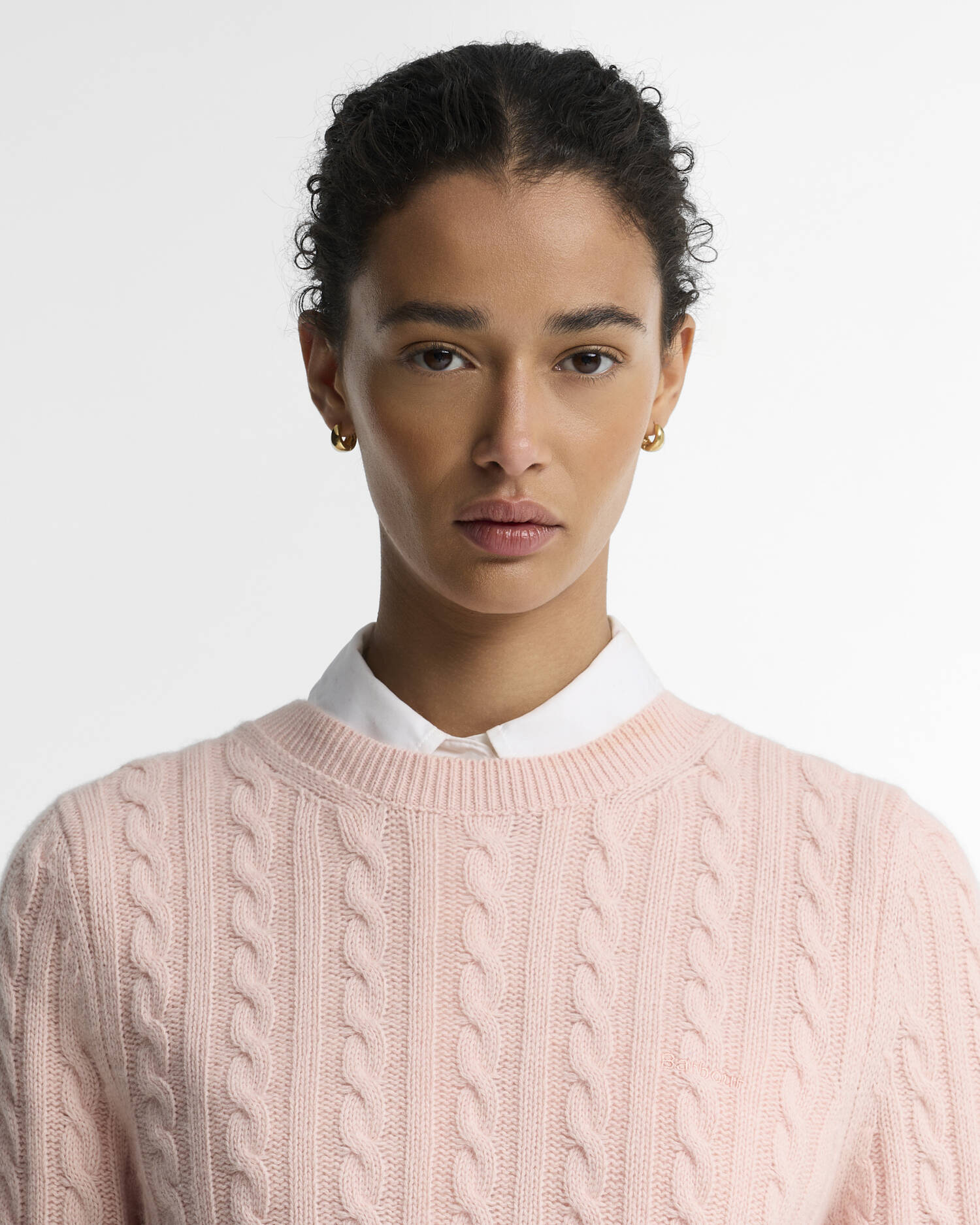 Barbour Blush Ashdown Relaxed Cable-Knit Jumper