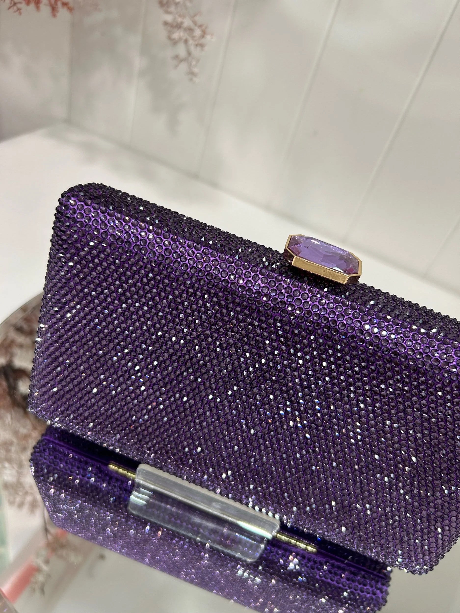 Lexi Purple Sparkle Clutch