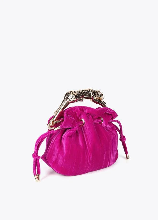 Cheetah Violet Velvet Bag