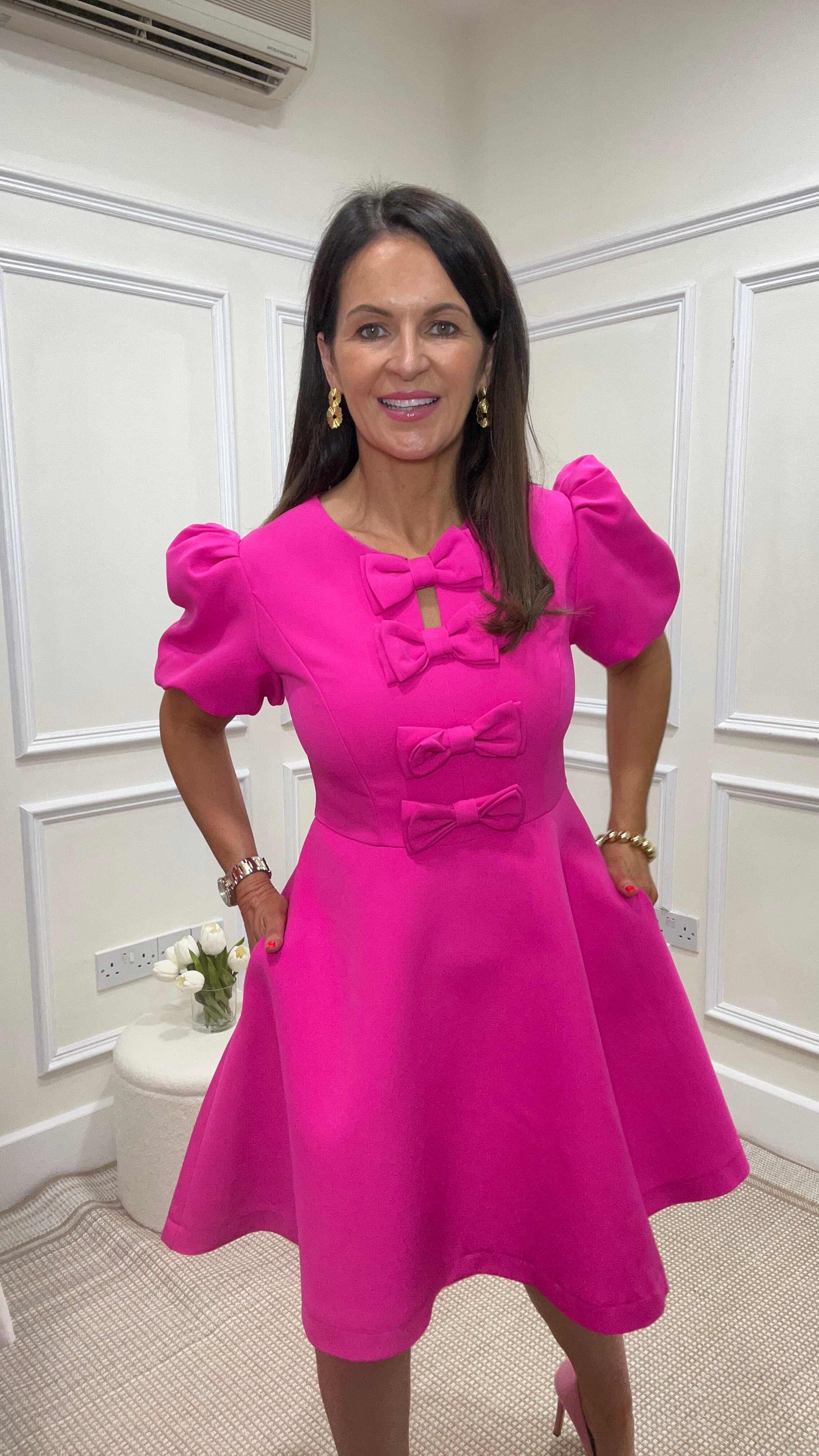 Ella Pink Bow Dress