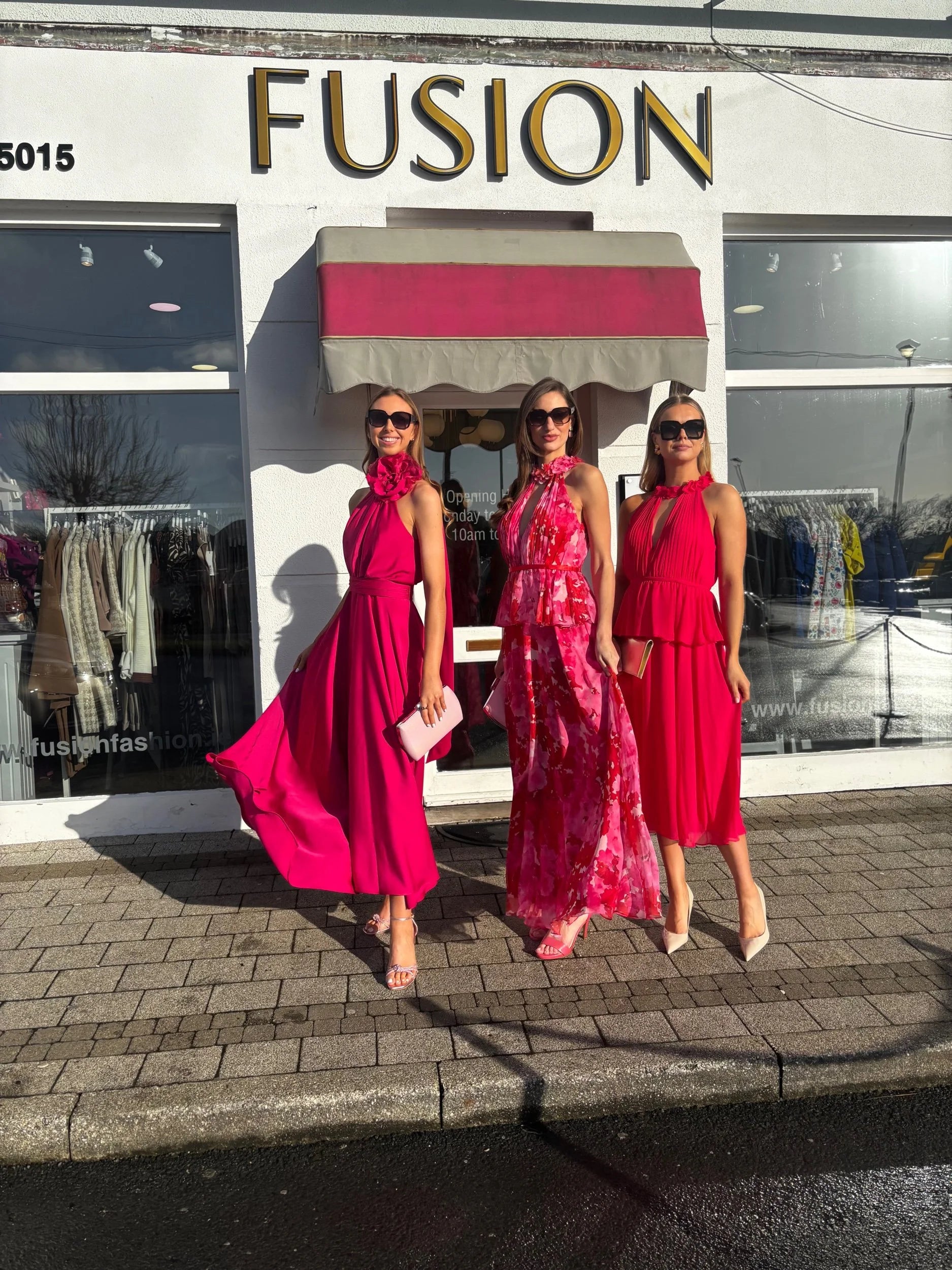 Nicole Raspberry Pink Halterneck (Rose) Dress