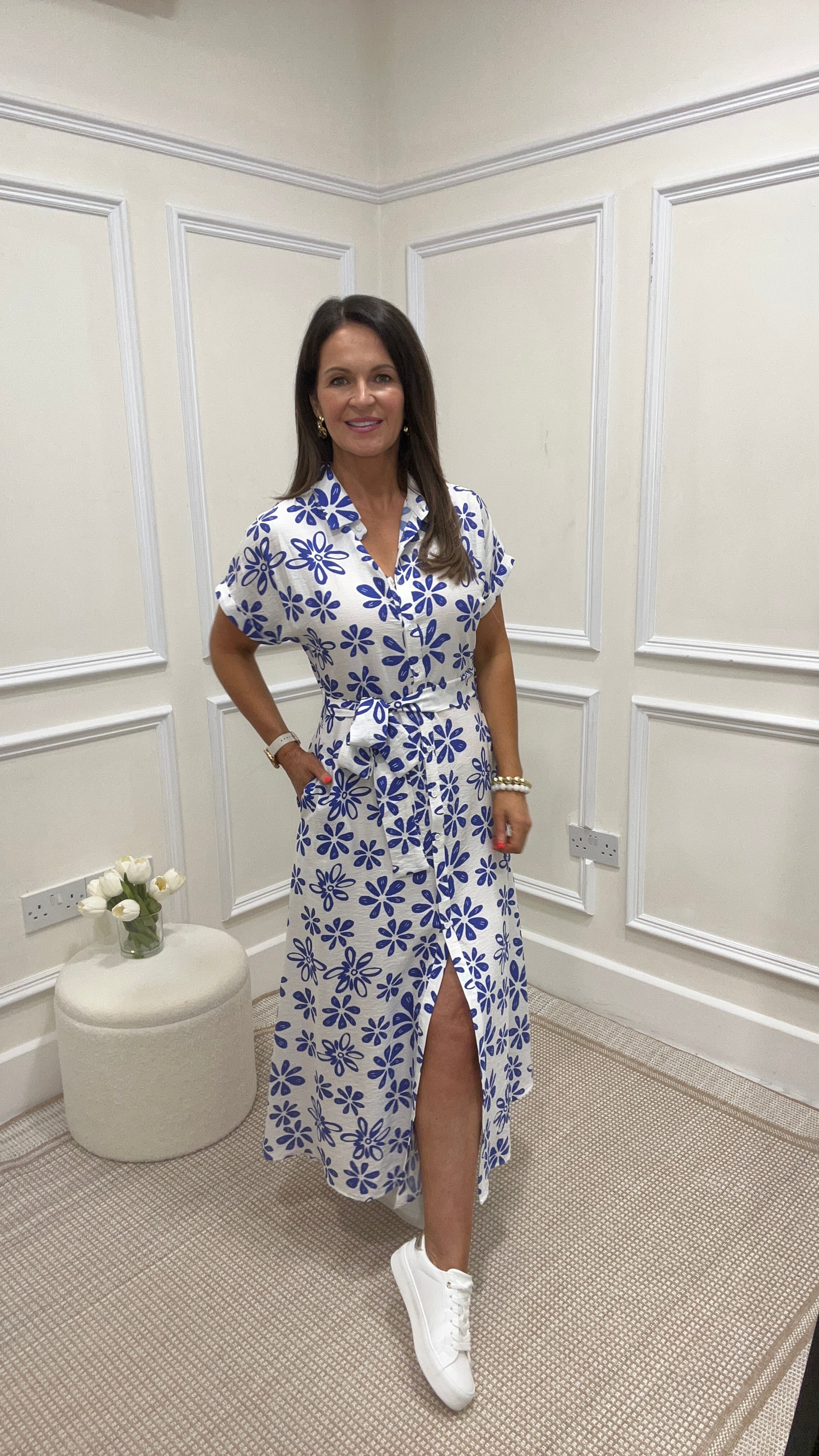 Marina Blue Print Dress