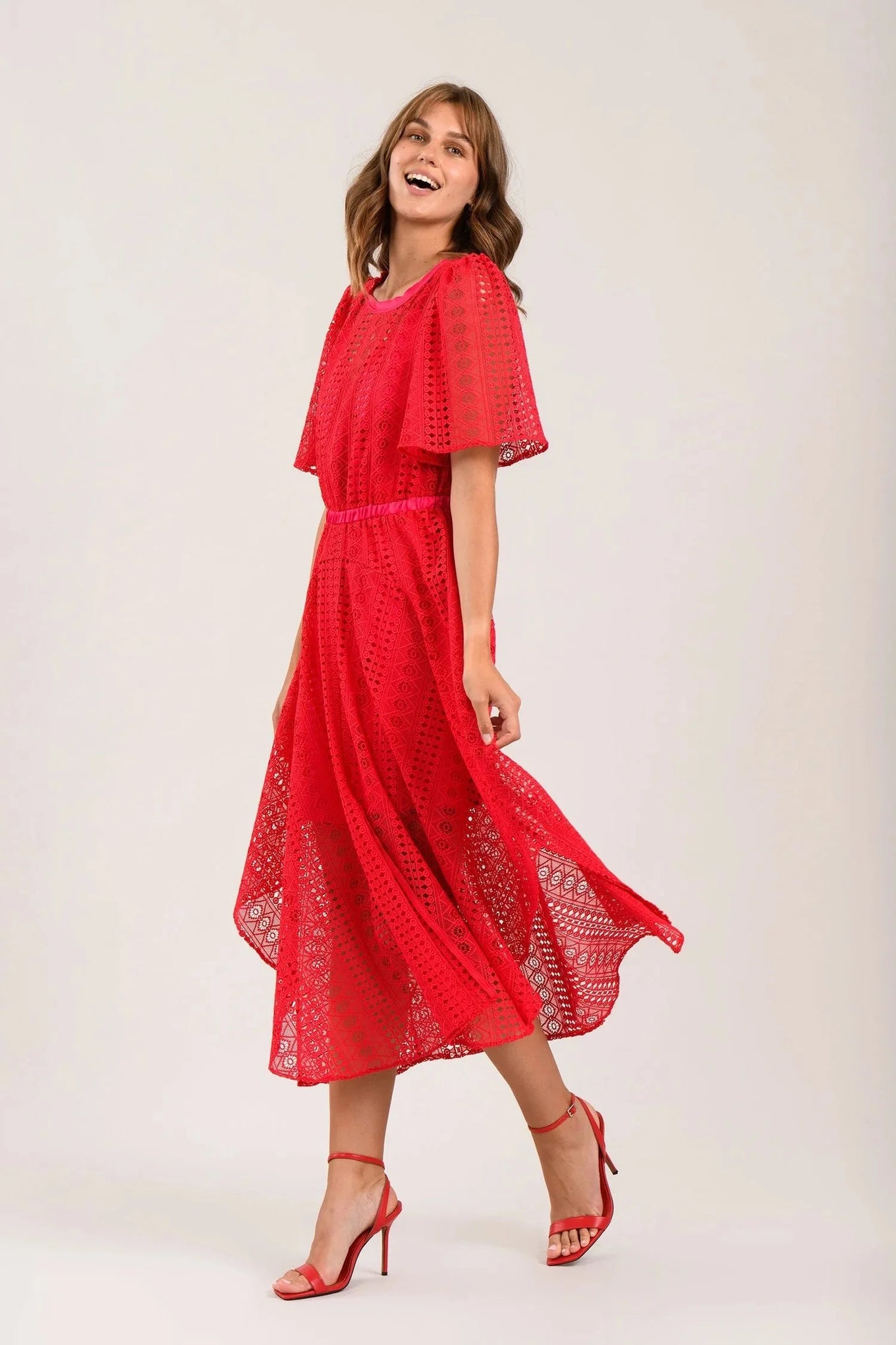 Nixie Raspberry Lace Dress