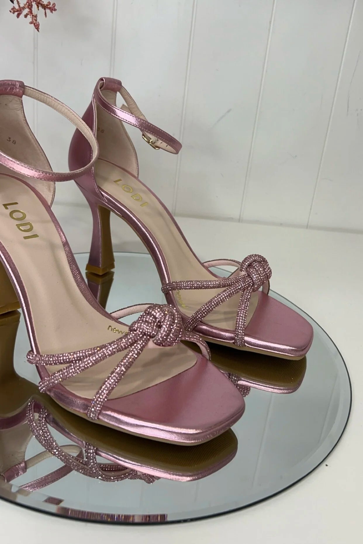 Lodi Metallic Pink Knot Sandal