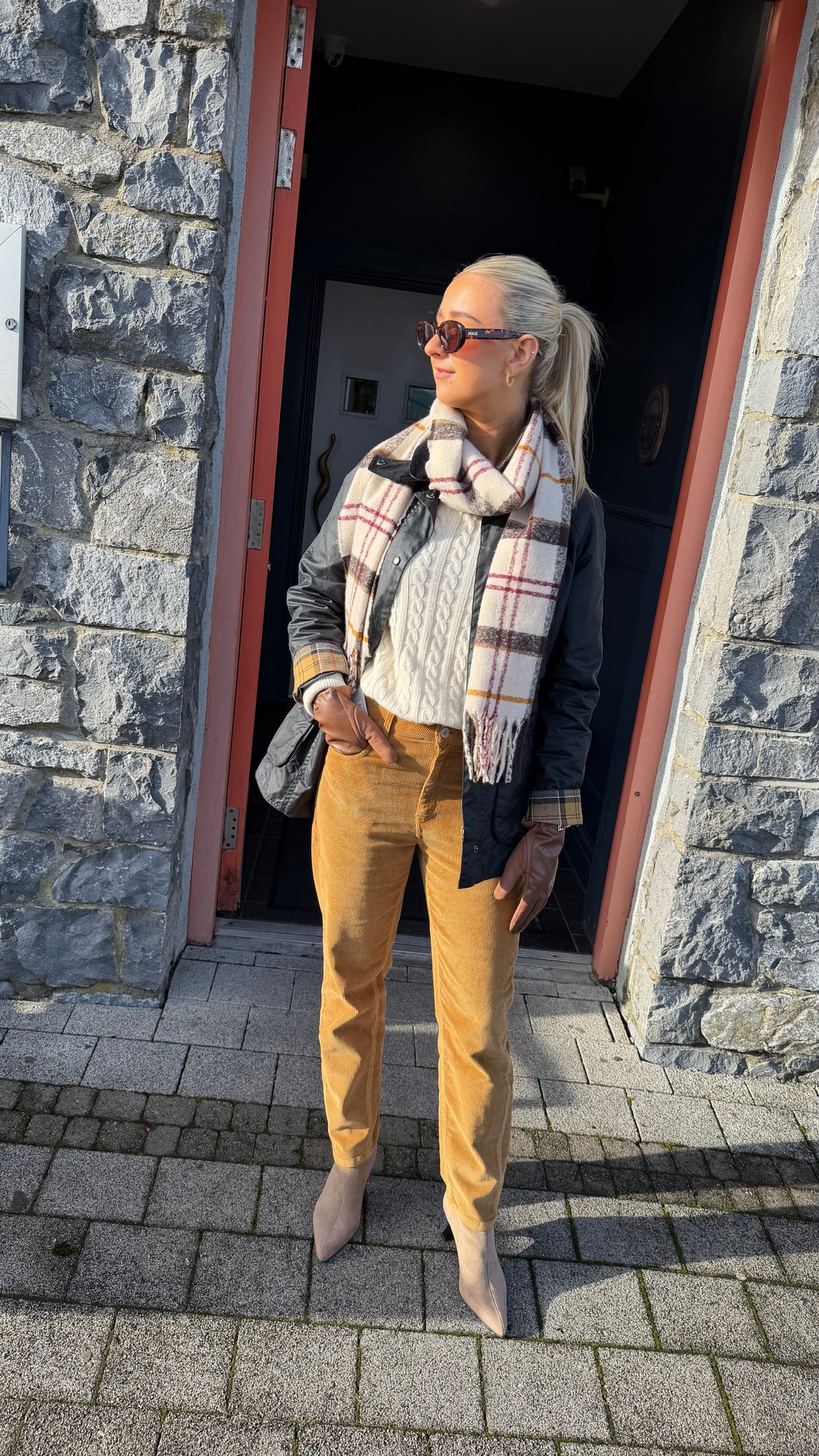 Vera Camel Corduroy Mom Trousers