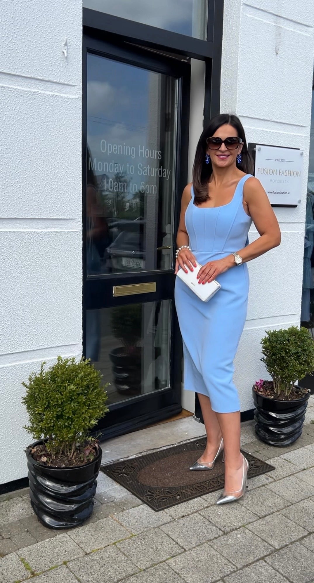 Louisa Blue Bow Dress