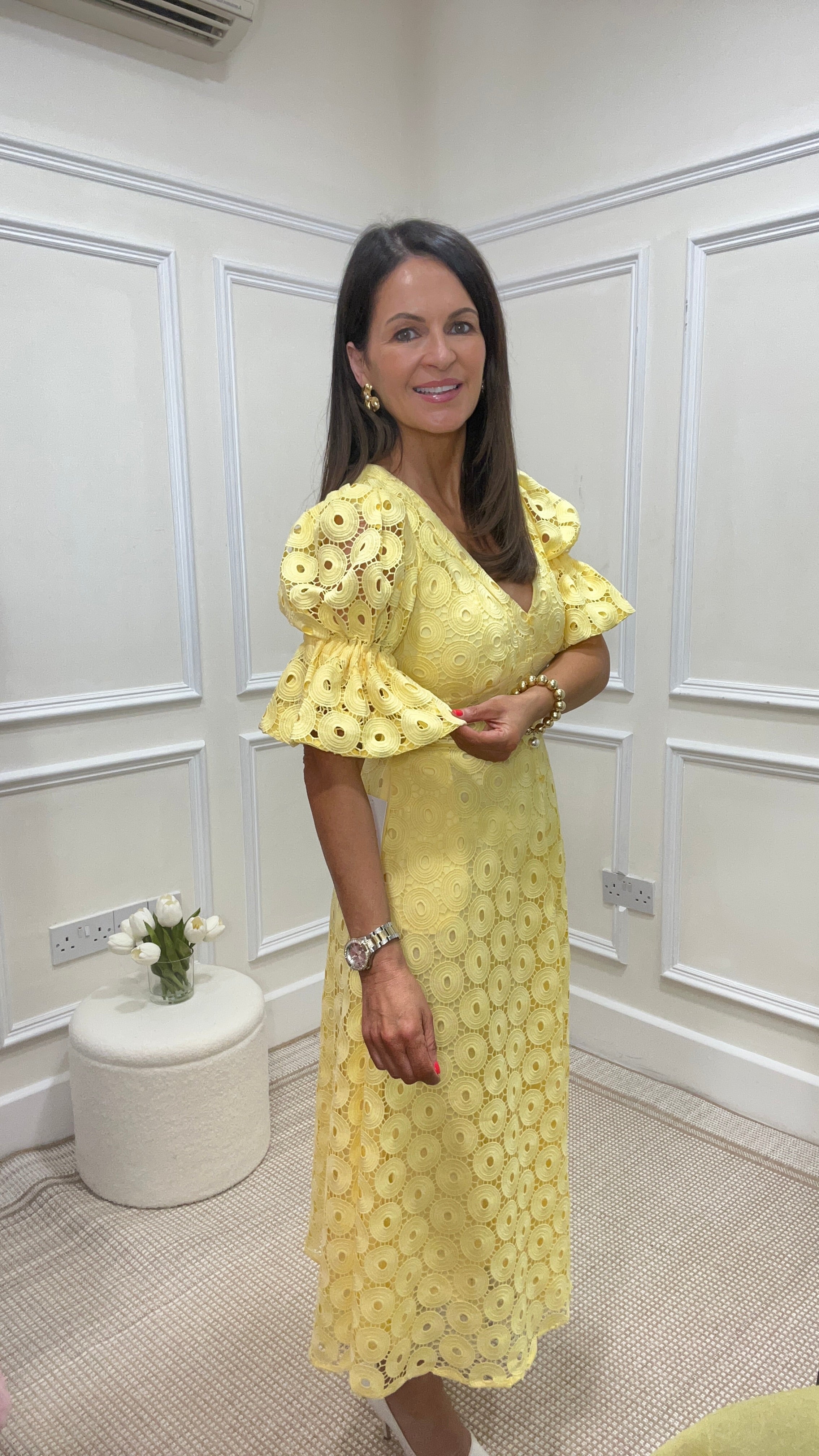 Callie Lace Lemon Dress
