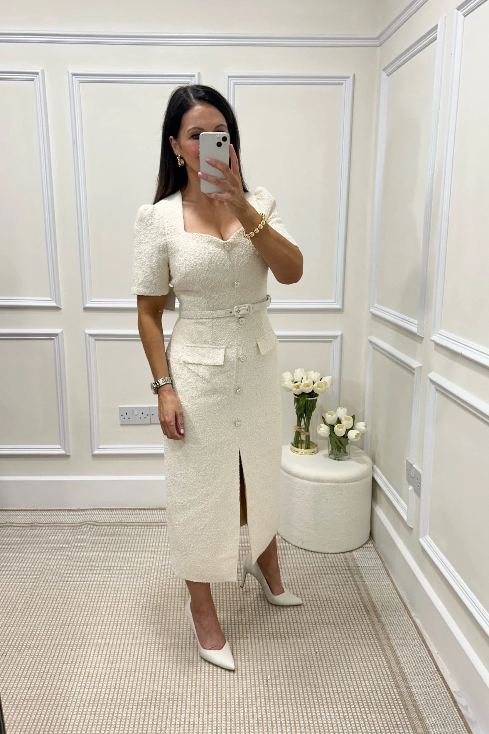 Harriet Cream Tweed Dress
