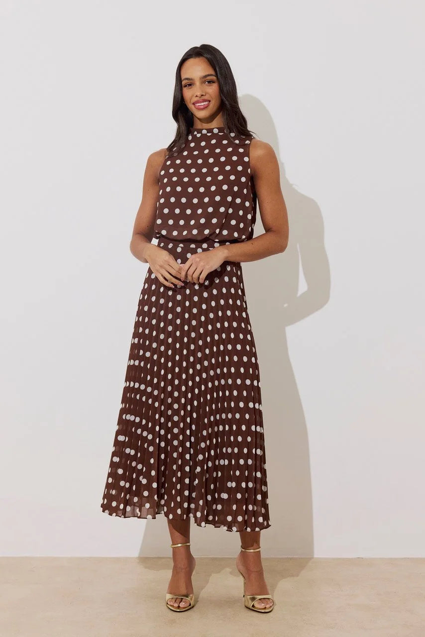 Milly Brown Polka Dot Dress