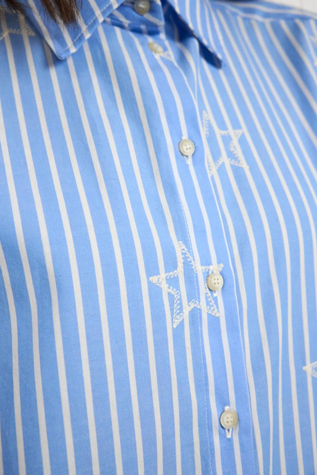 Adonella Blue & White Stripe Shirt