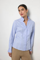 Adrano Blue & White Ruffle Shirt