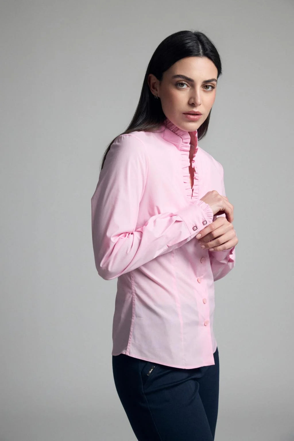 Lucar Pink Frill Button-Up Shirt
