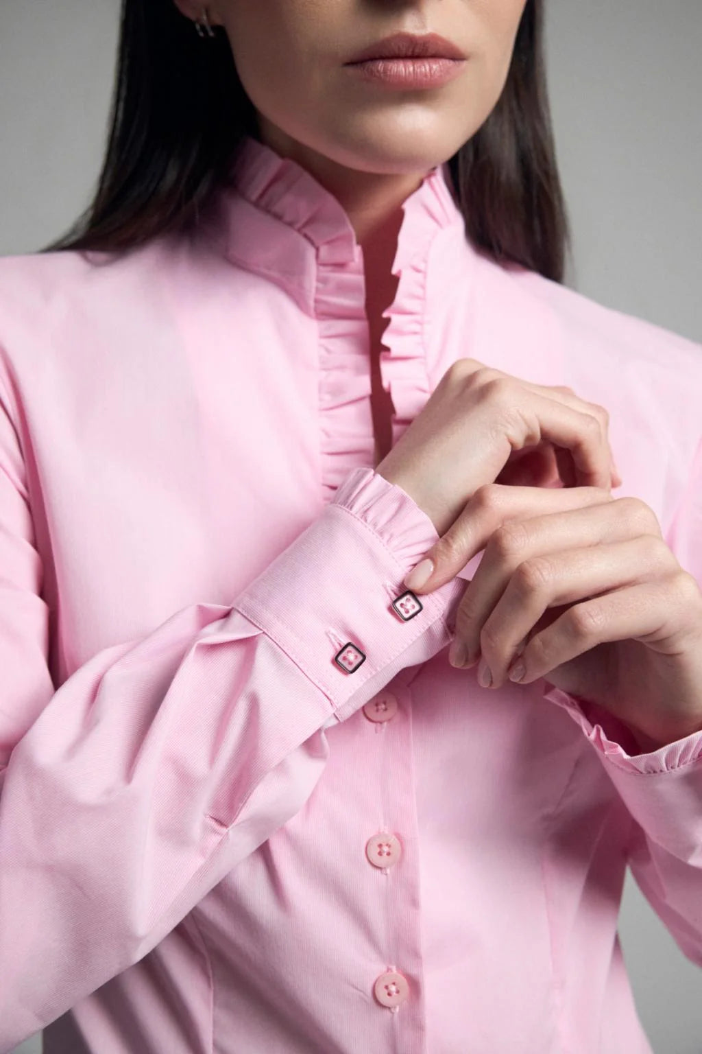 Lucar Pink Frill Button-Up Shirt