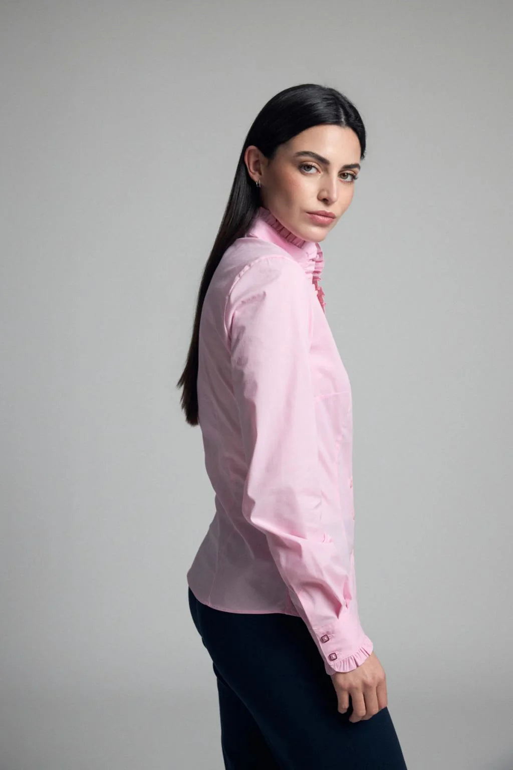 Lucar Pink Frill Button-Up Shirt