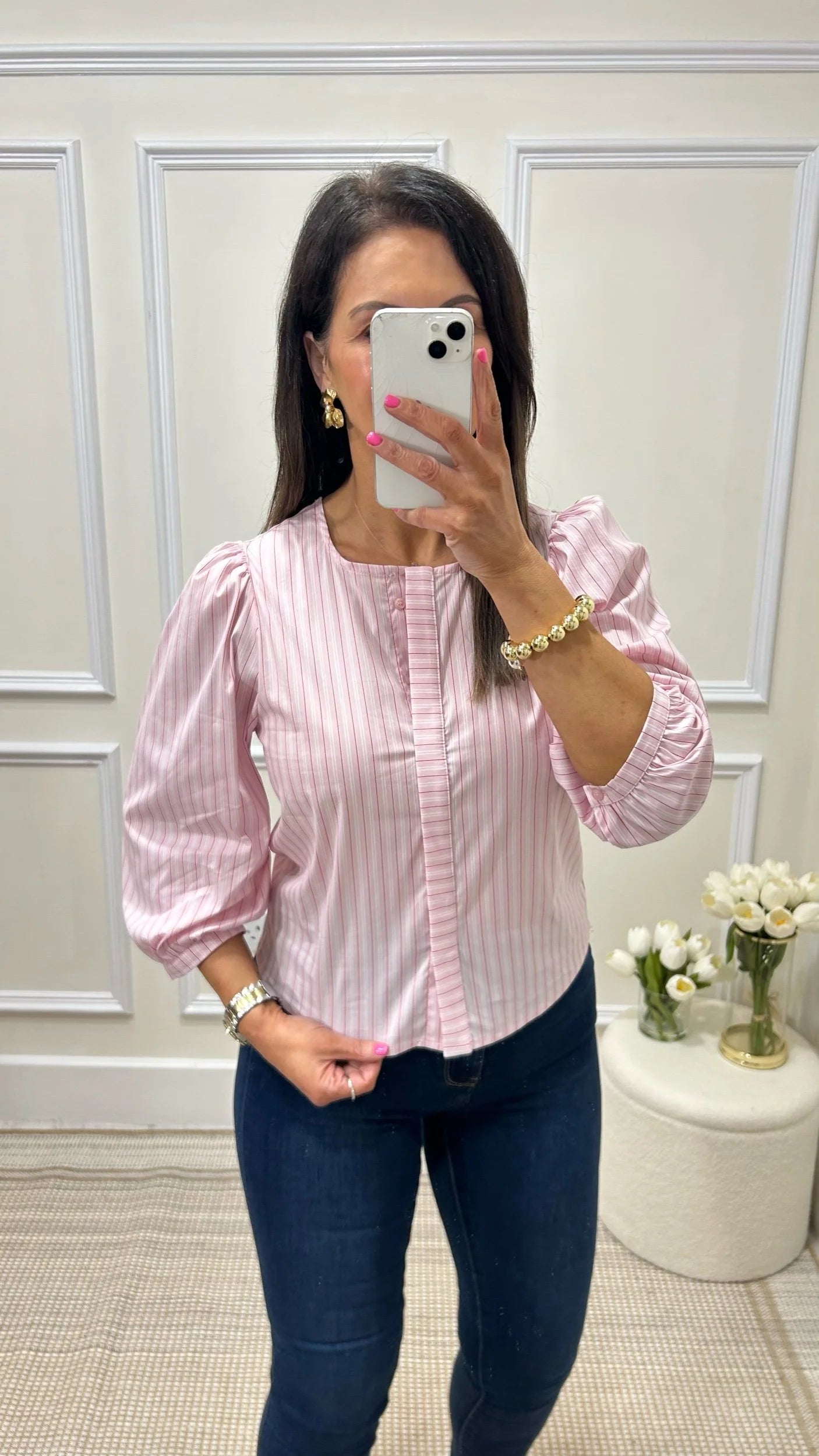 Chloe Pink Stripe Top
