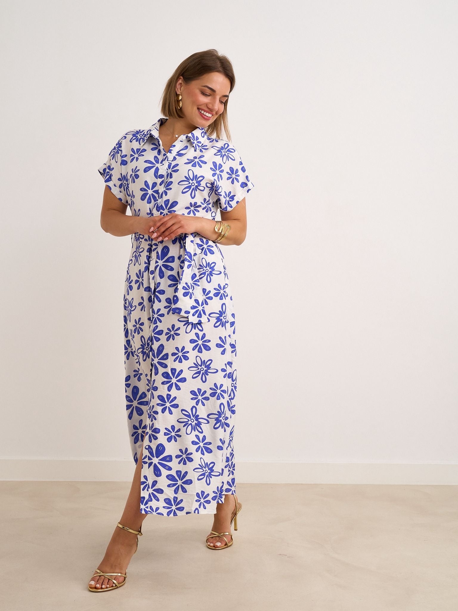 Marina Blue Print Dress