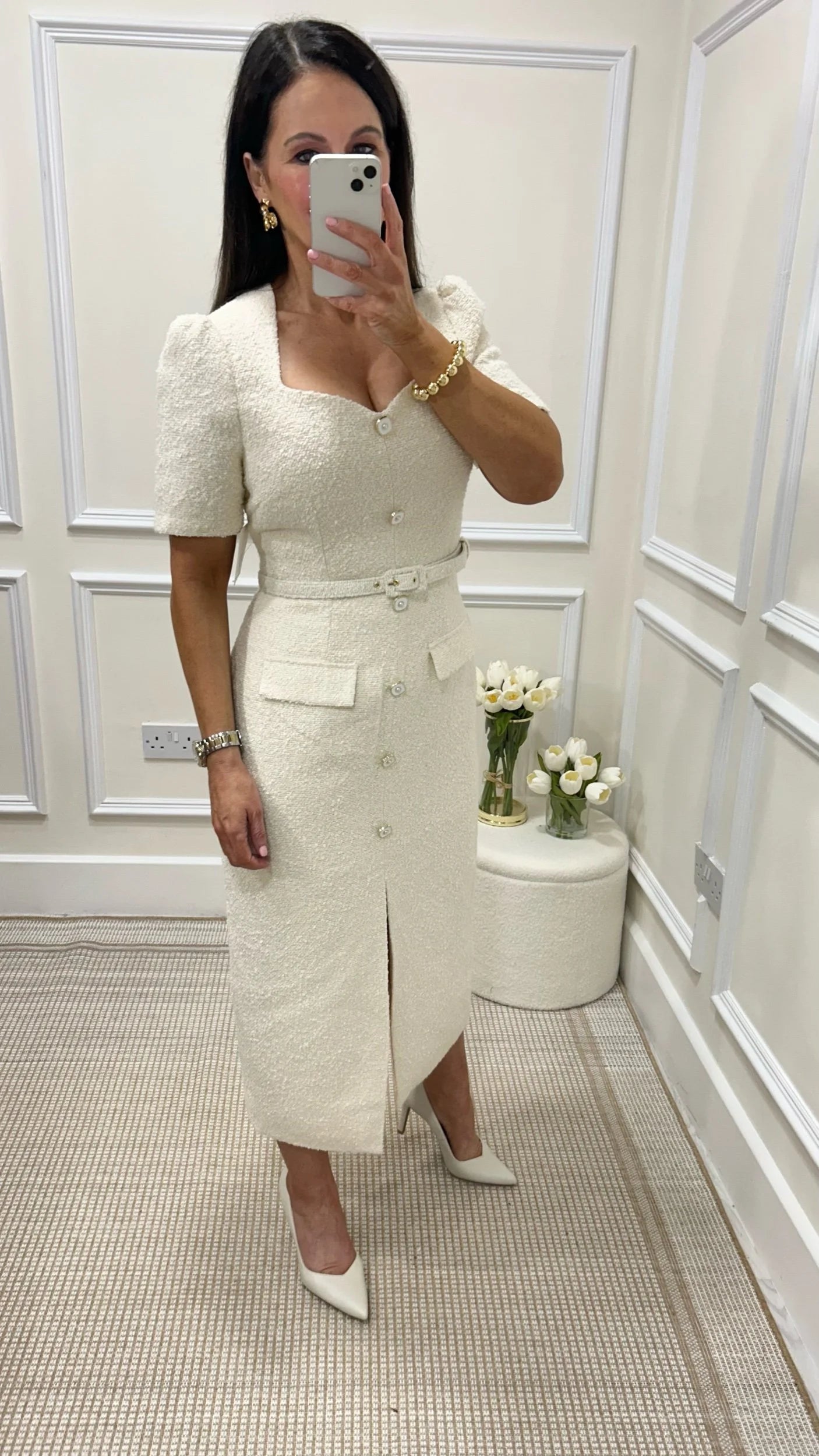 Harriet Cream Tweed Dress