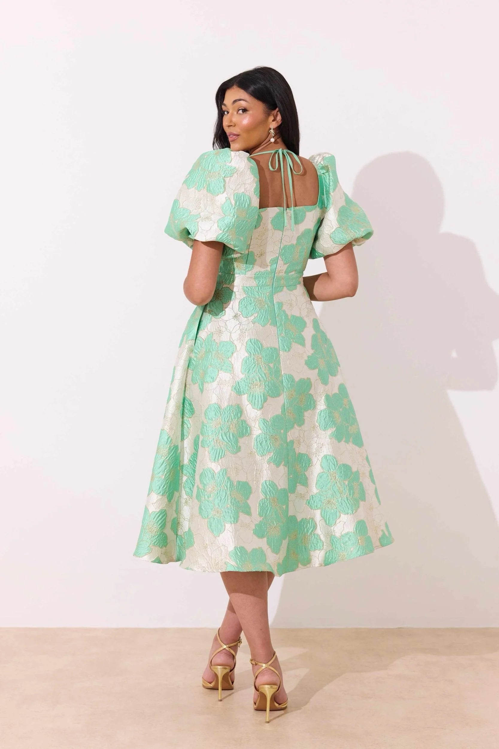 Audrey Mint Metallic Dress