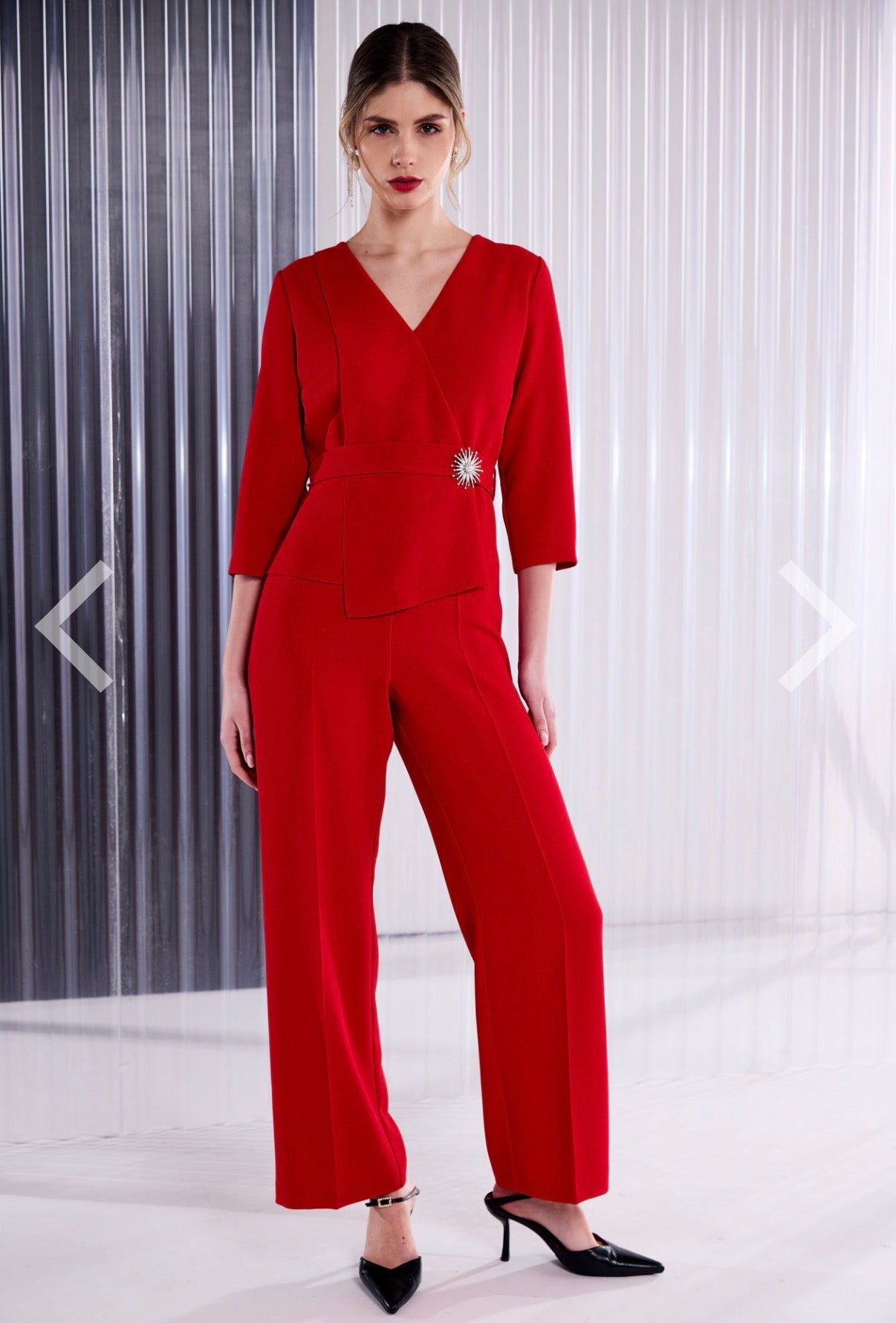 Falcon Red Long-Sleeve Jumpsuit