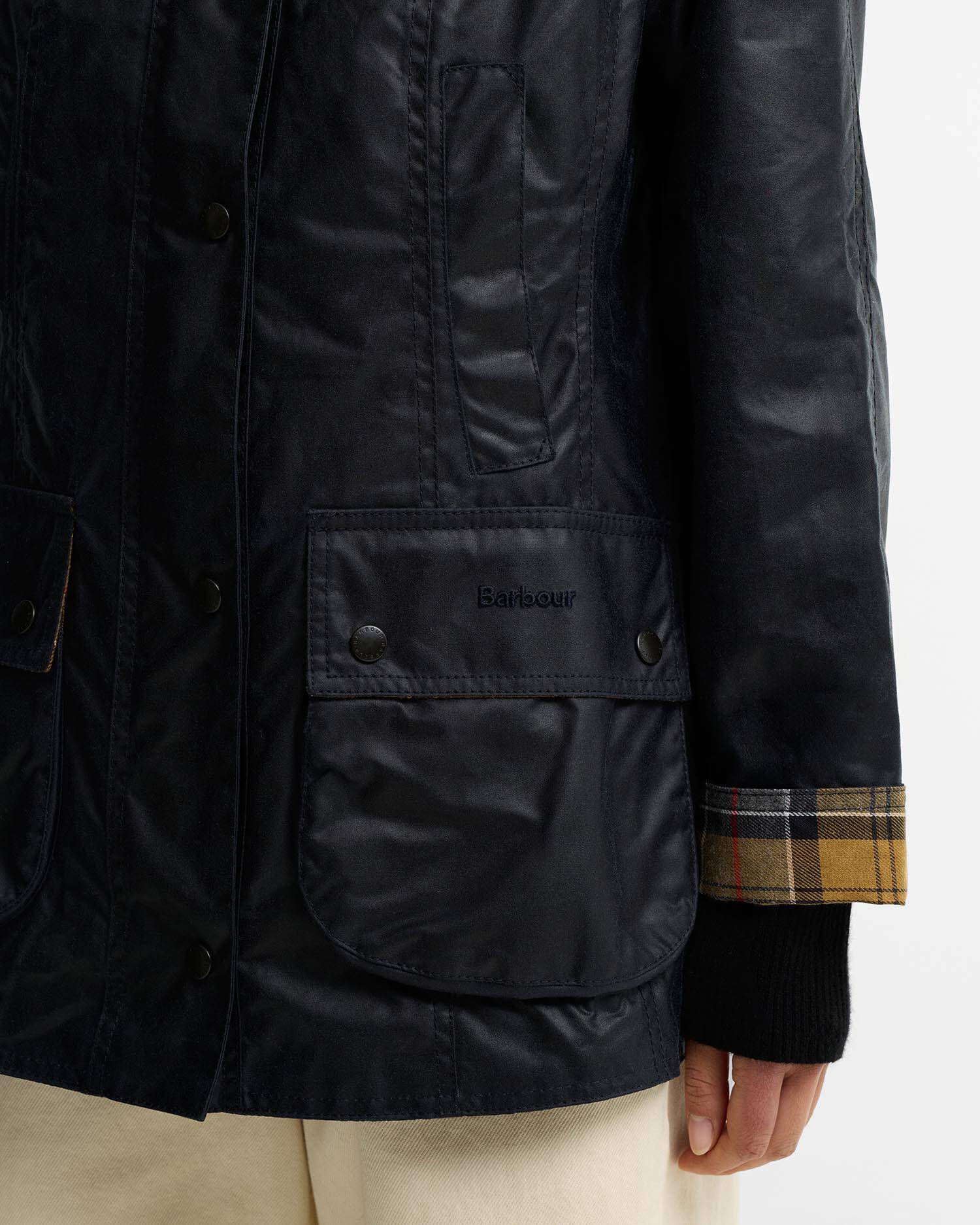 Barbour Navy Beadnell Waxed Jacket