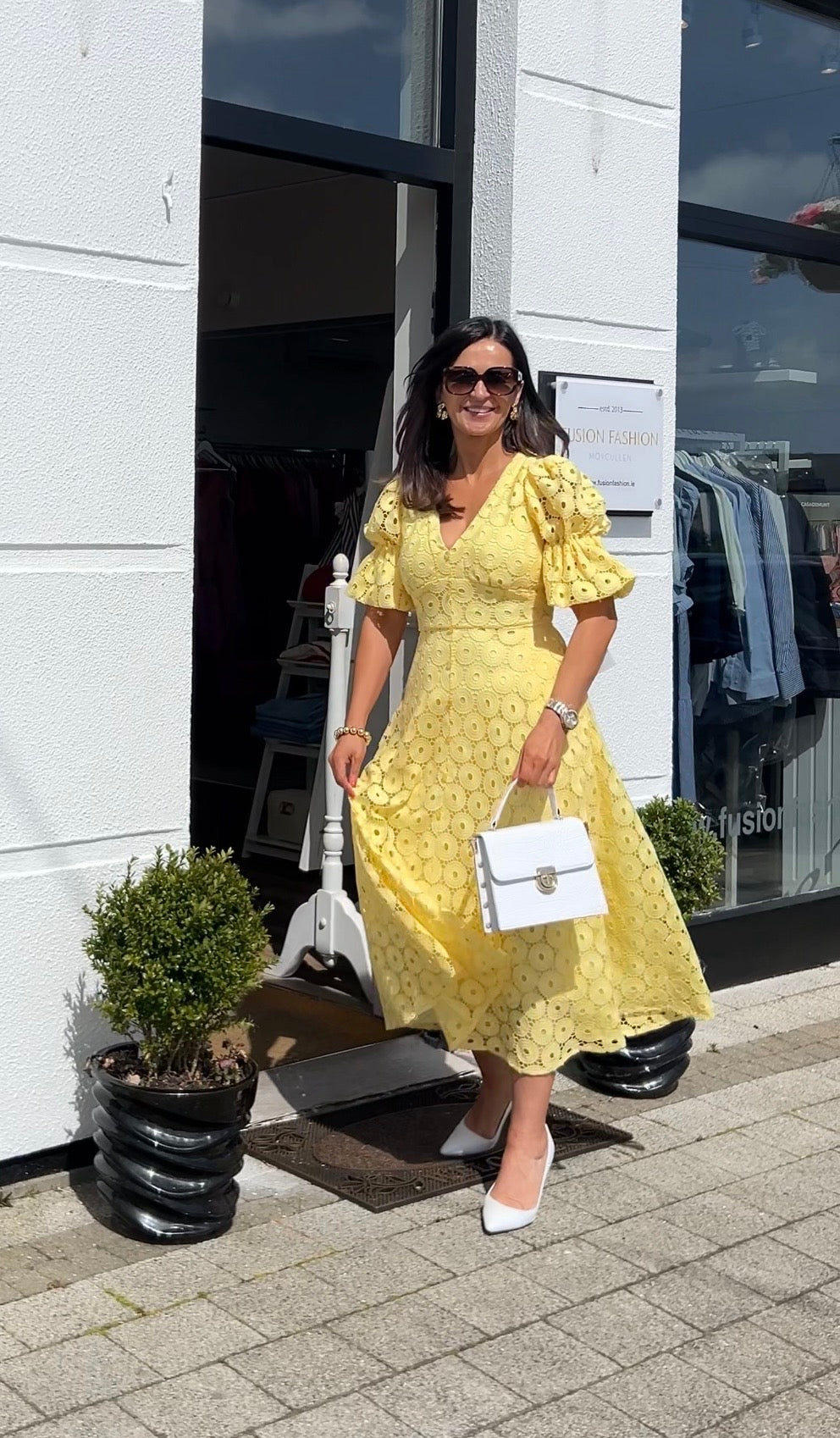 Callie Lace Lemon Dress