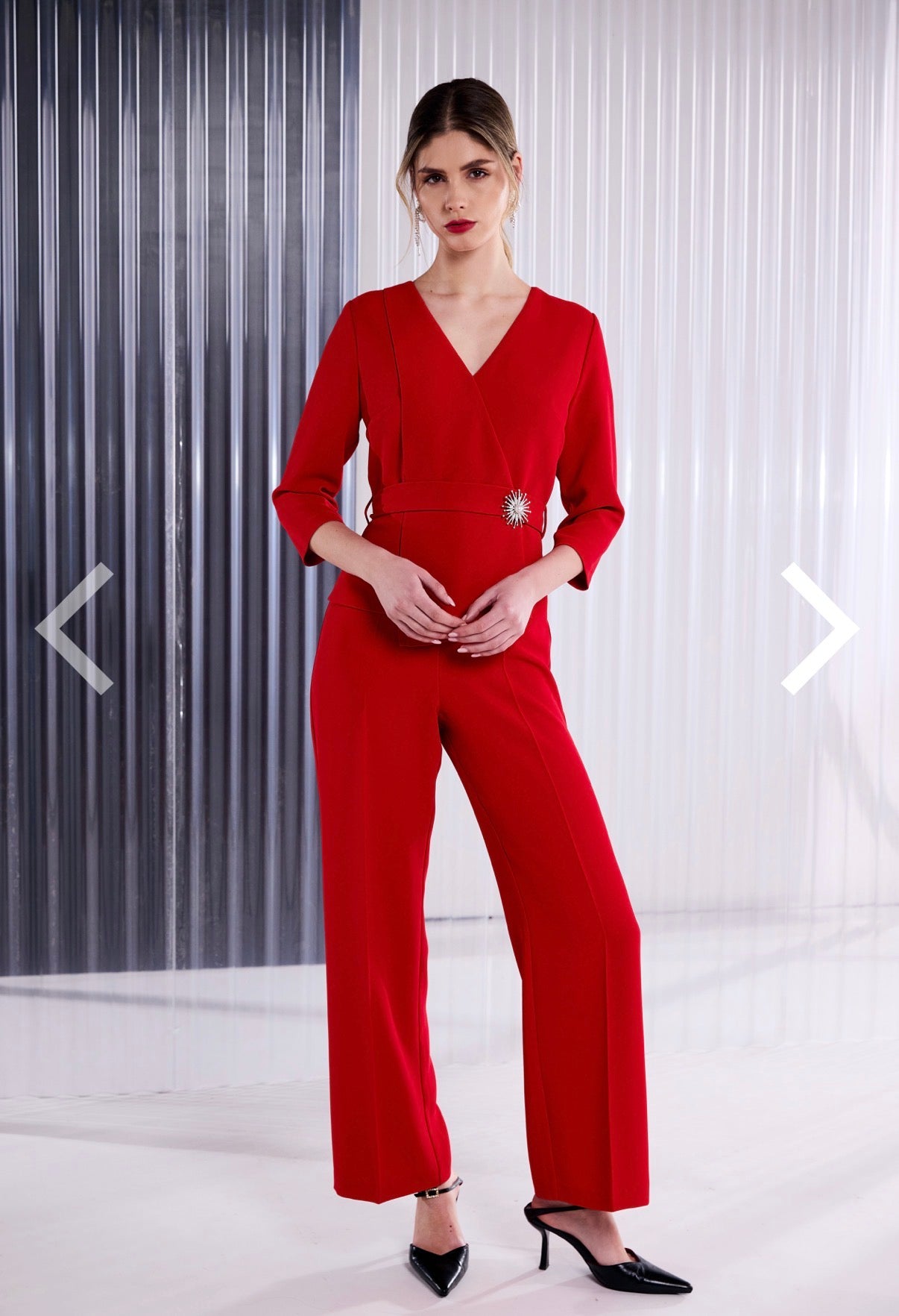 Falcon Red Long-Sleeve Jumpsuit