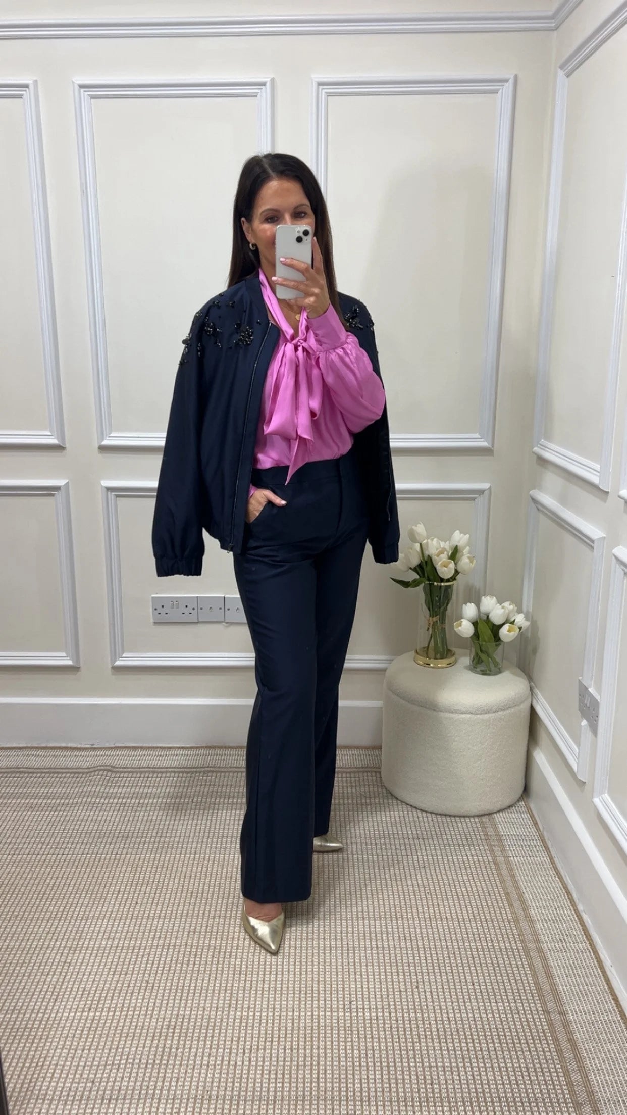 Avery Tailored Trousers In Navy