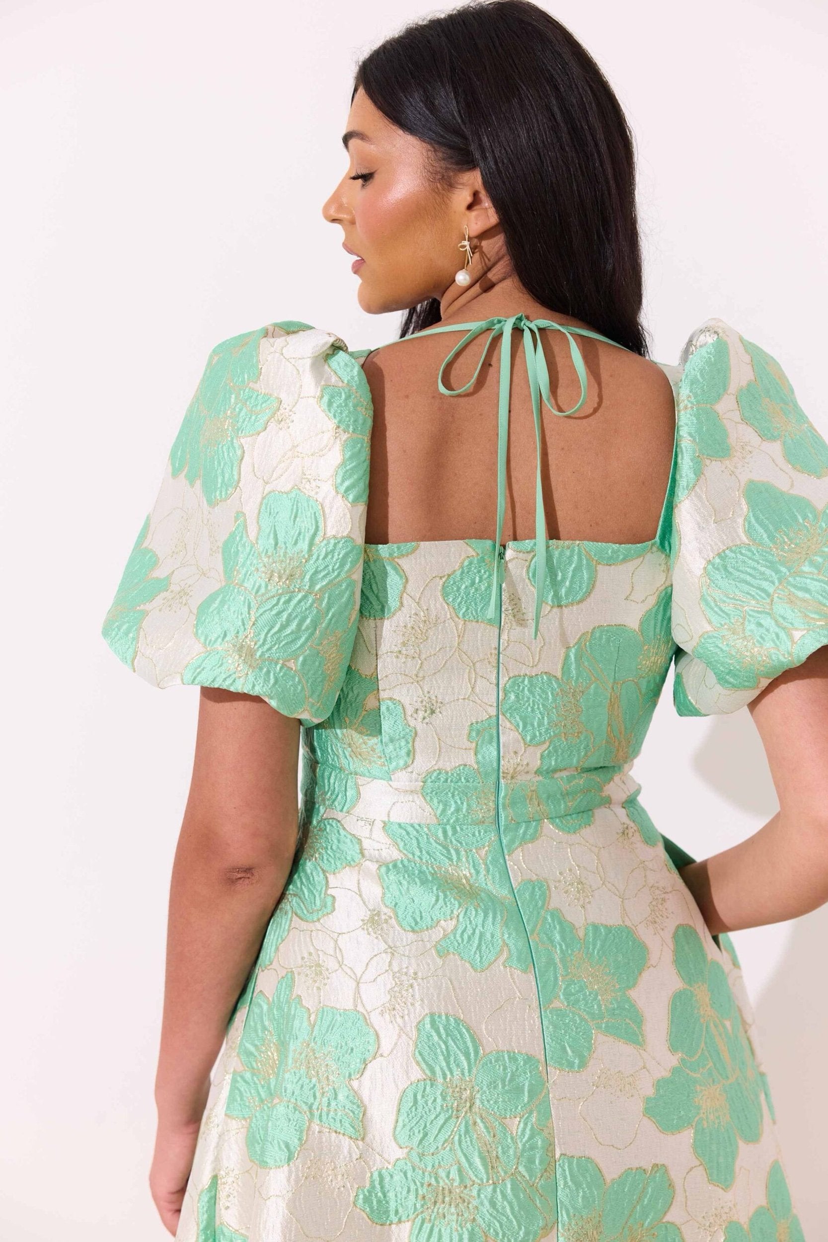 Audrey Mint Metallic Dress