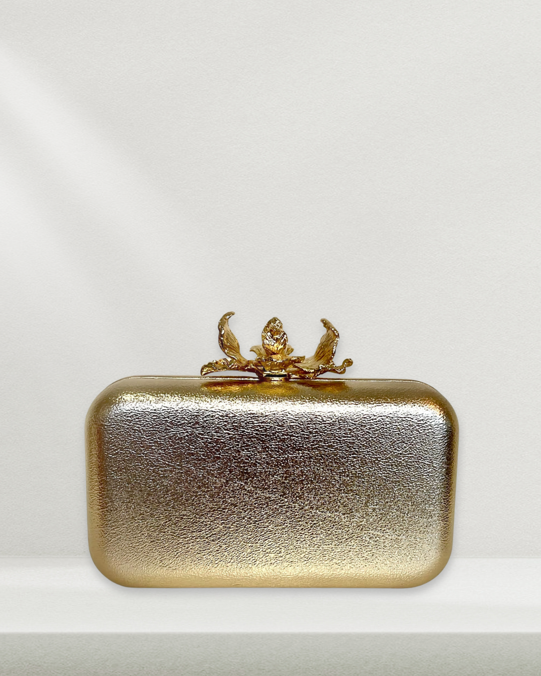 Luna Gold Flower Clutch