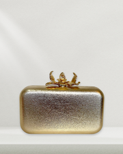 Luna Gold Flower Clutch