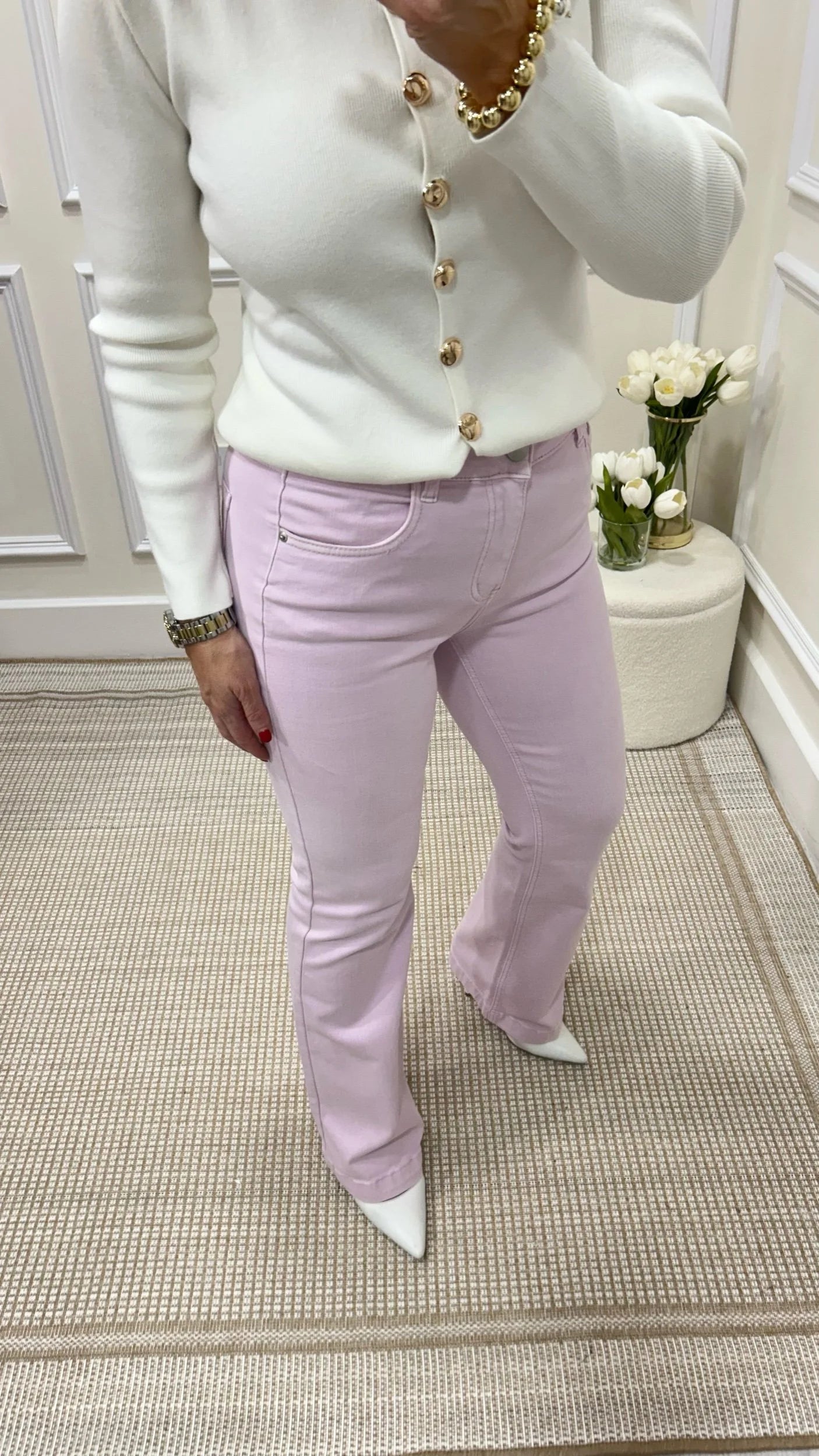 Toxik Boot-Cut Lilac Pink Jeans