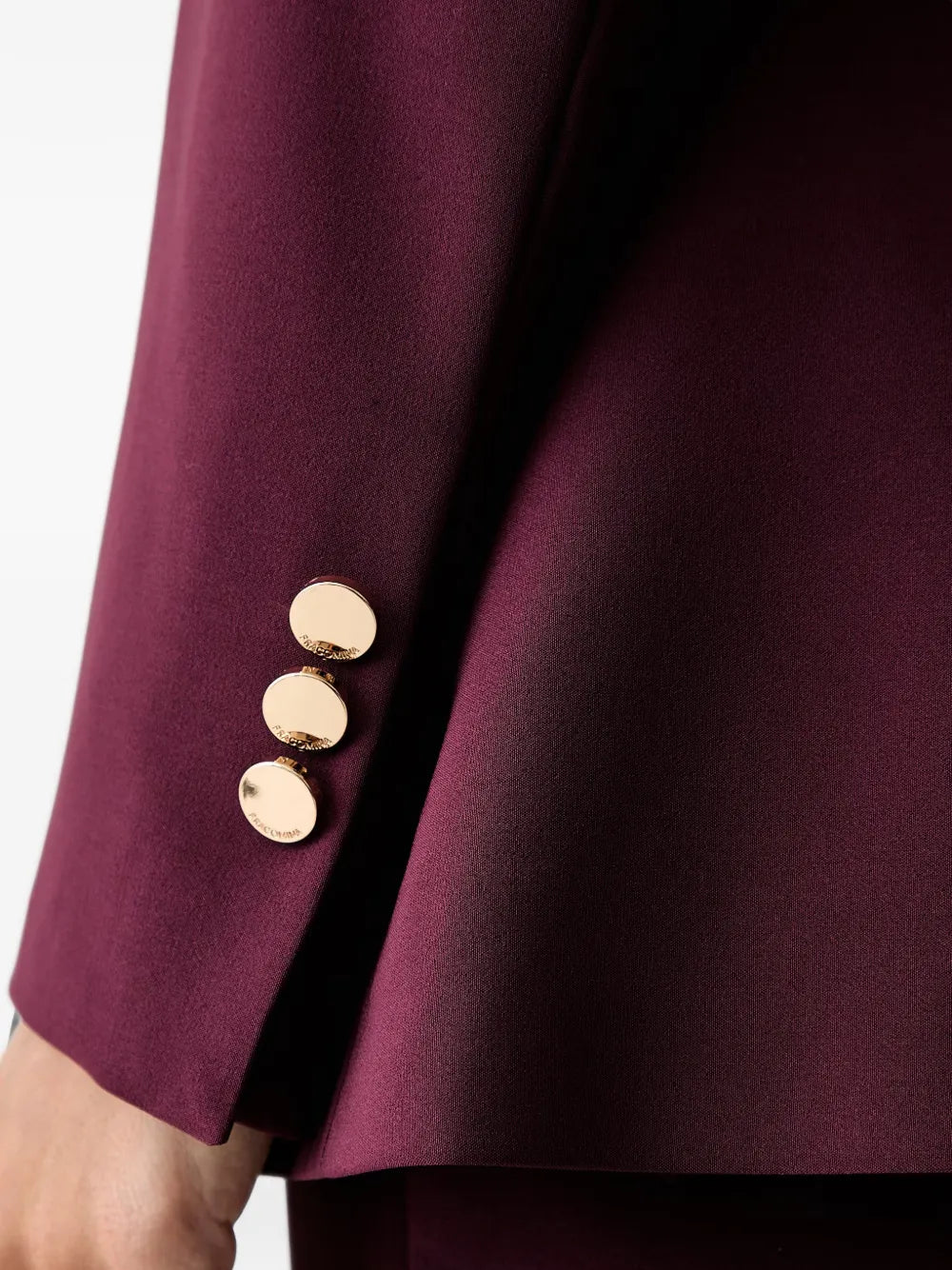 Tia Burgundy Single-Breasted Blazer