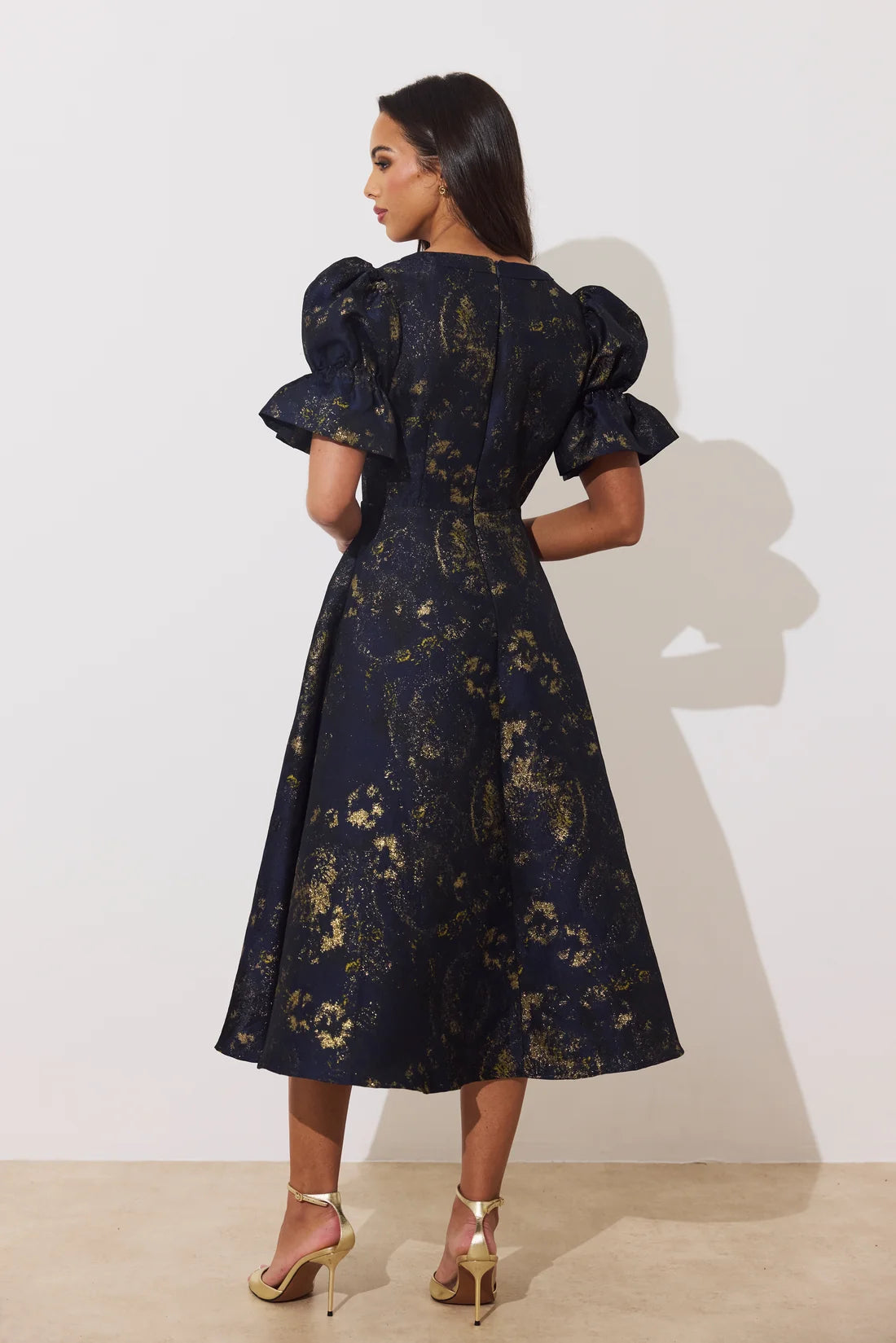 Callie Metallic Midnight Blue Dress