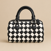 Lola Black & White Woven Bag