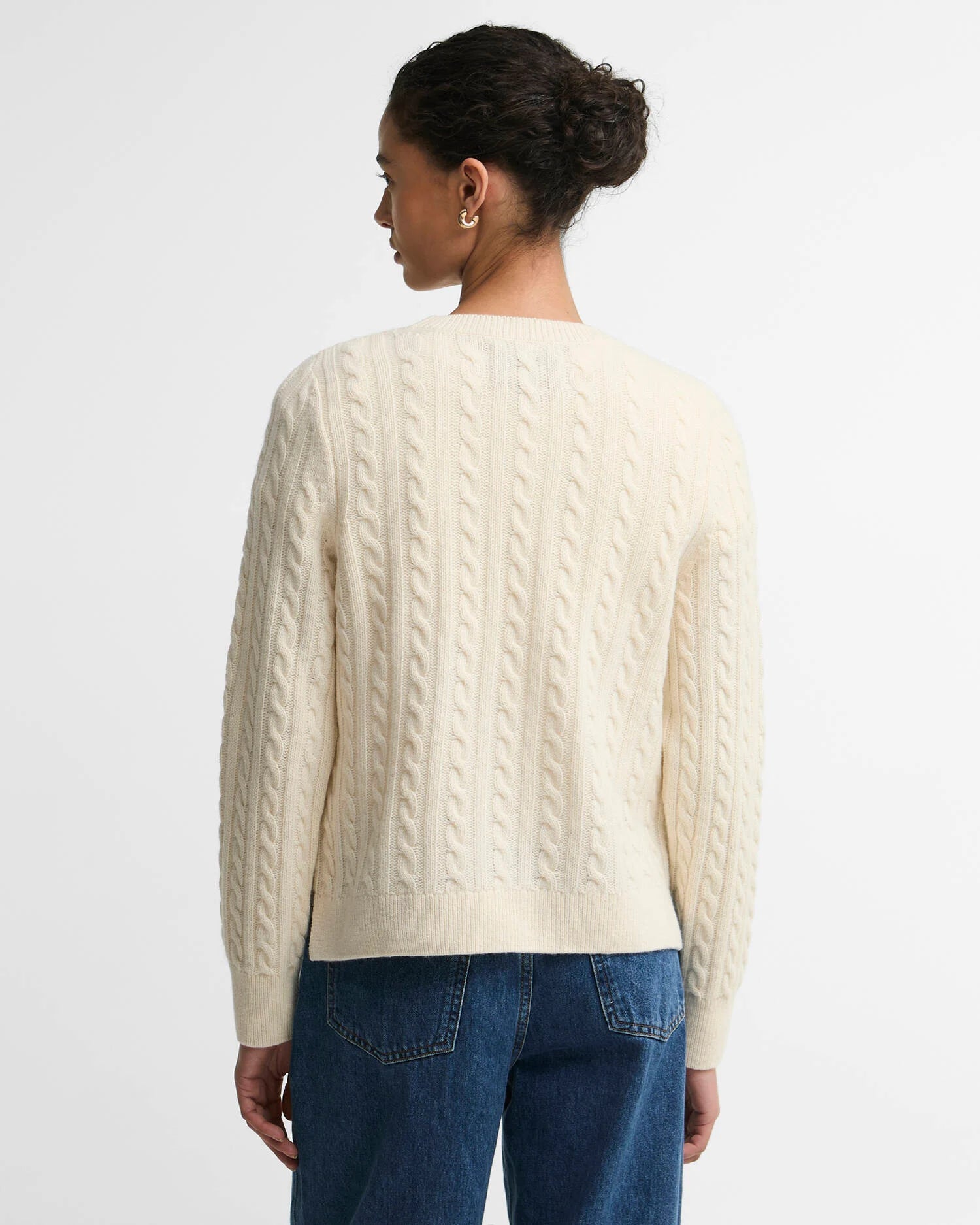 Barbour Ecru Ashdown Relaxed Cable-Knit Jumper