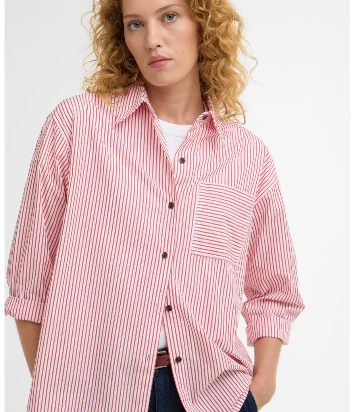 Barbour Polly Red/White Stripe Shirt