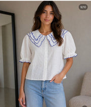 Elouisa White Peter-Pan Top