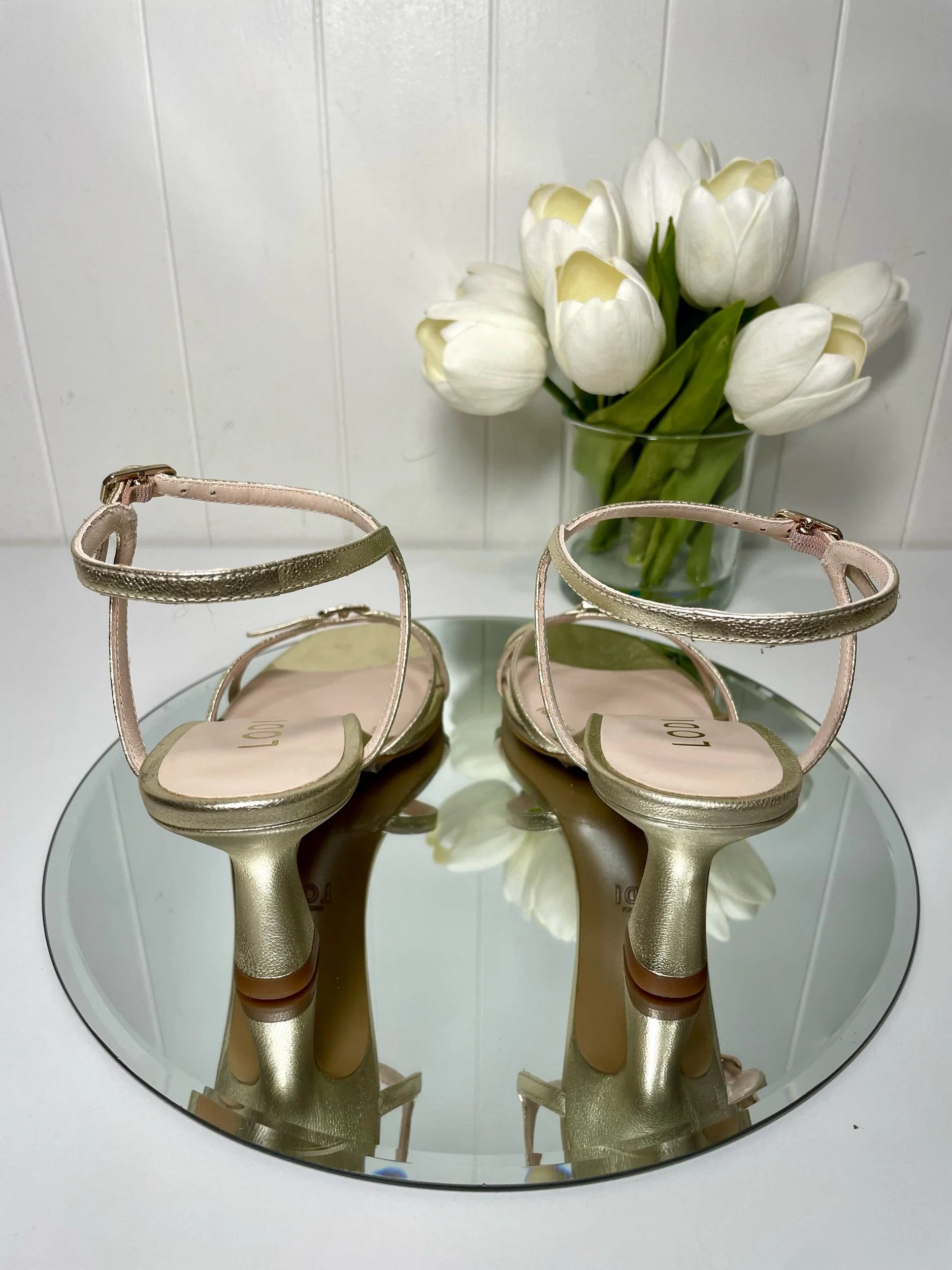 Lodi Luki Gold Sandal Low