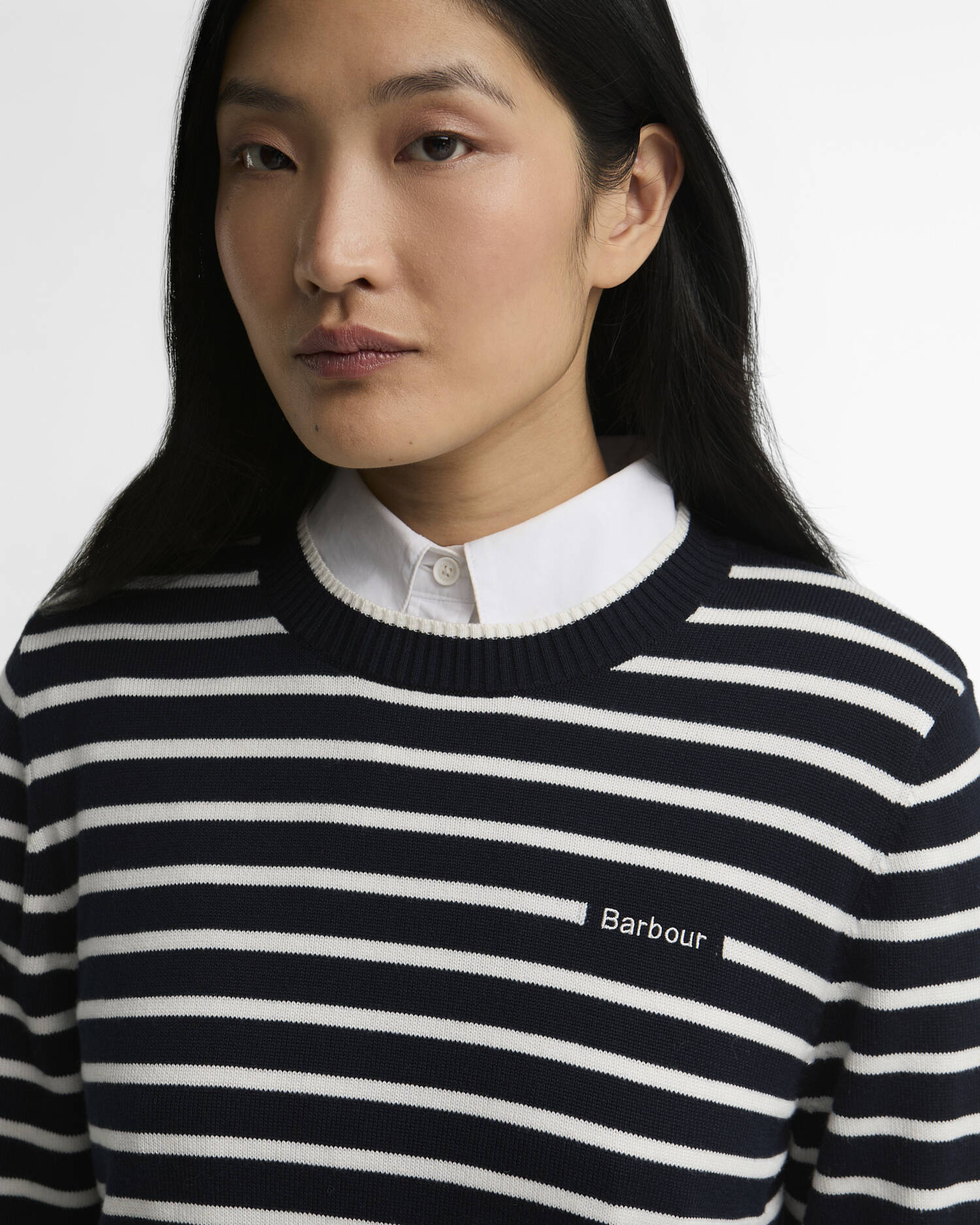 Barbour Navy Emmy Striped Crew Neck Jumper