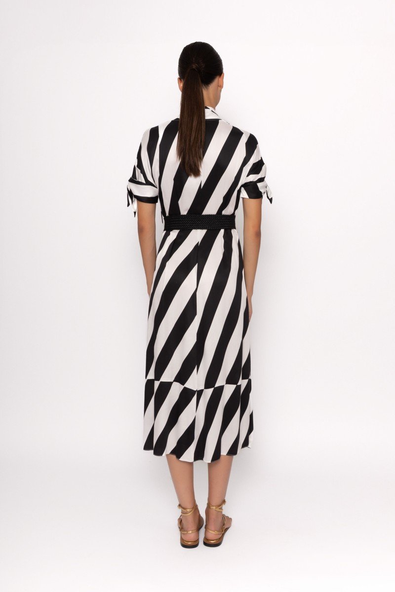 Whitney Black And White Stripe Dress