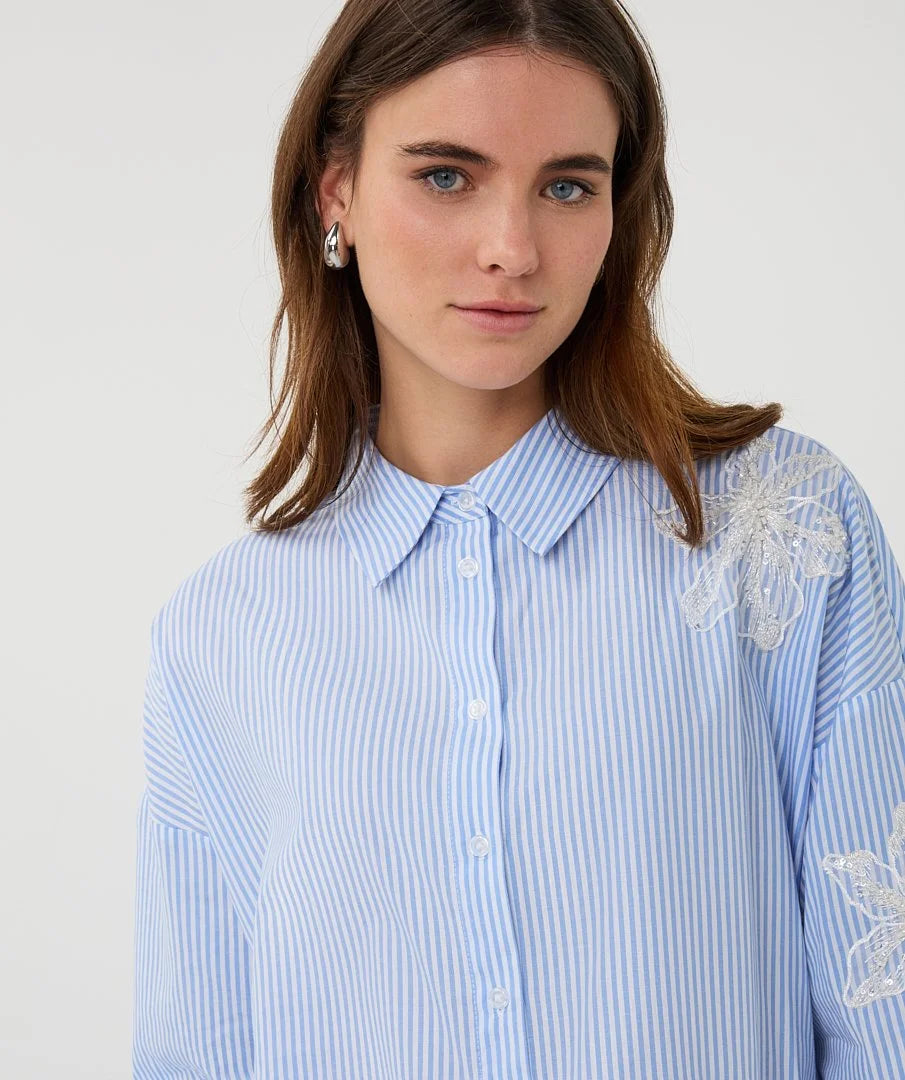 Candy Blue/White Stripe Shirt