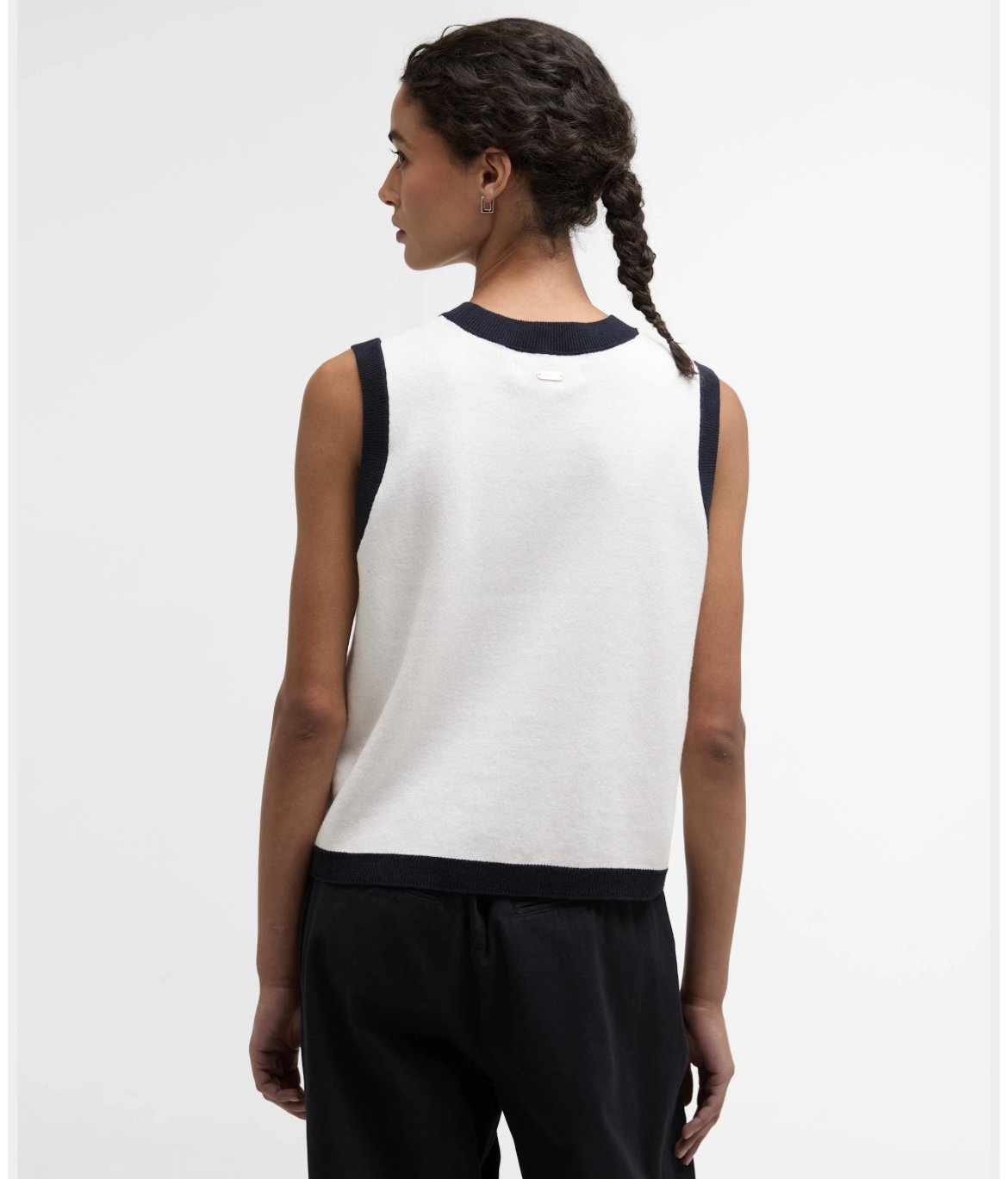 Barbour Salthill Navy/White Sleeveless Knit